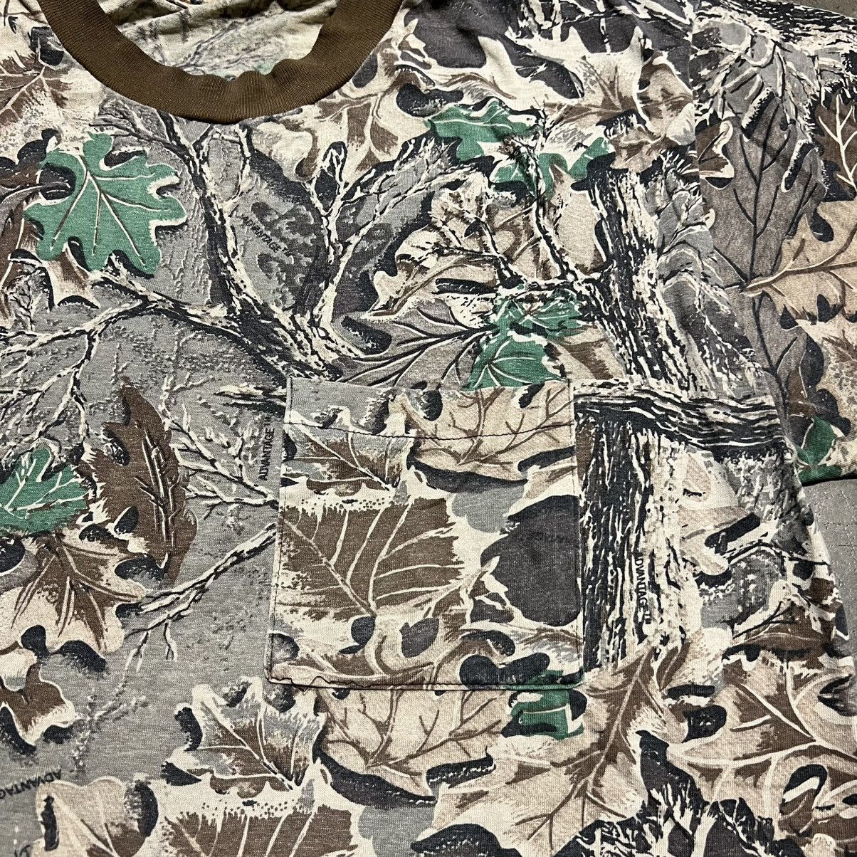 Realtree Vintage 80s Camo T shirt Ringer Pocket Tee Boxy RealTree Size US L / EU 52-54 / 3 - 4 Thumbnail