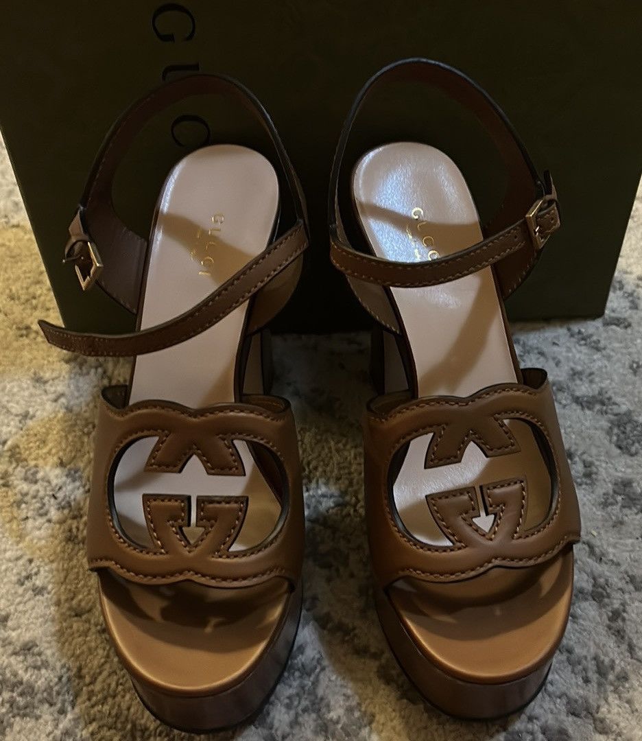 Gucci Gucci Interlocking G One Strap Leather High Heels Sandals Size US 9.5 / IT 39.5 - 4 Thumbnail