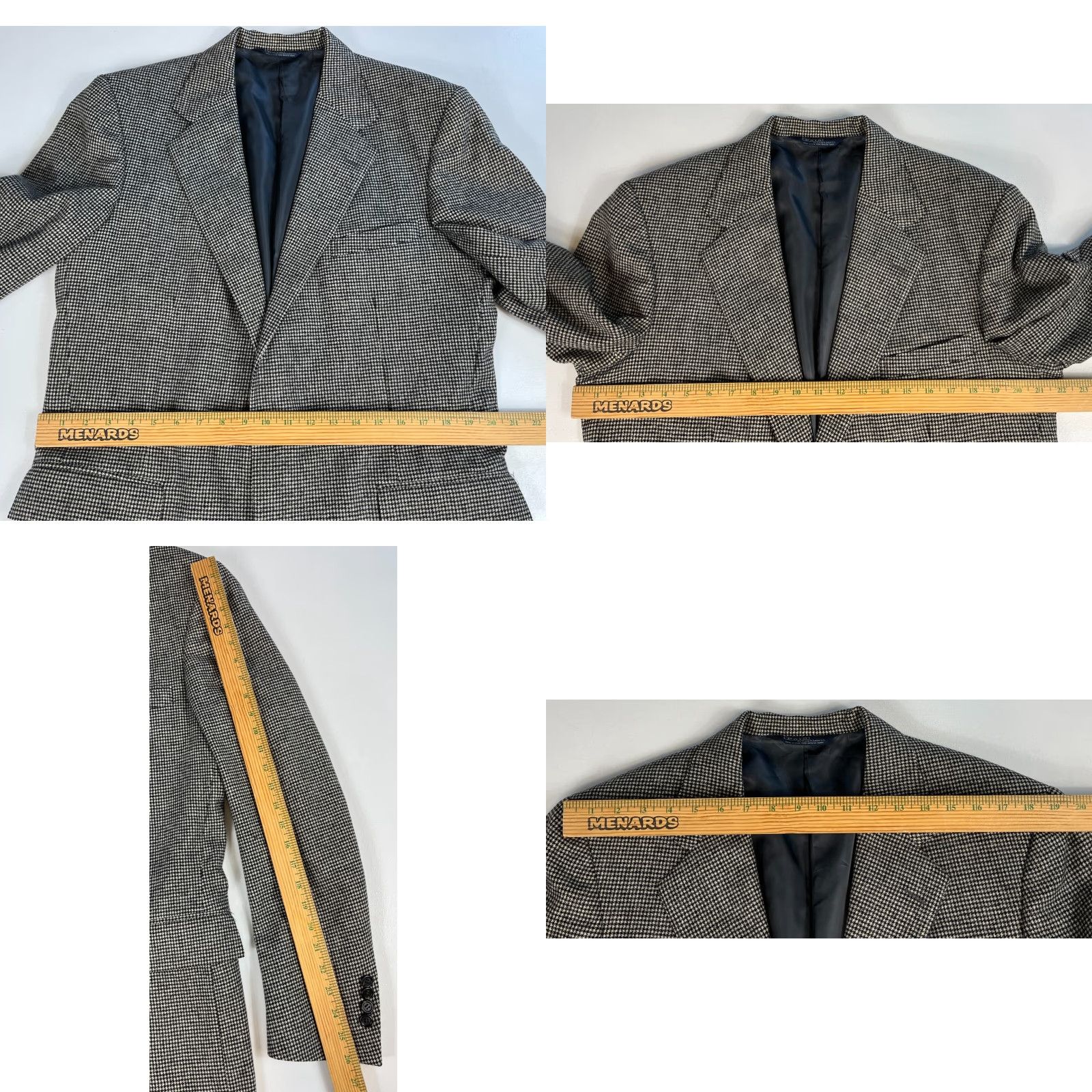 Polo Ralph Lauren Polo Ralph Lauren Blazer Shirt Men Wool Houndstooth Made in USA 43L Vintage 2-Button Long Jacket Black White Size US XL / EU 56 / 4 - 9 Thumbnail