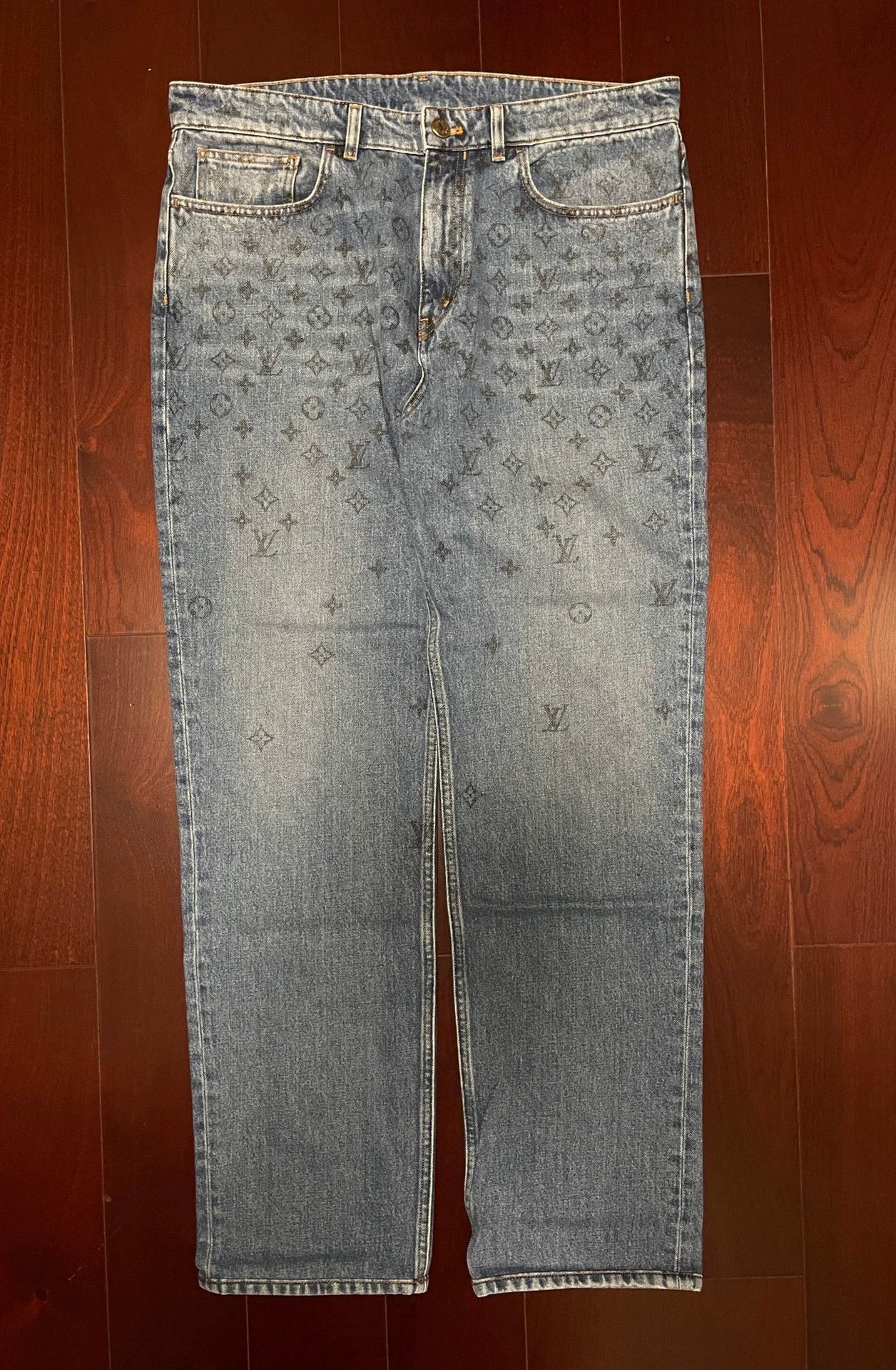 Louis Vuitton lv printed denim pants size 34 Size US 34 / EU 50 - 1 Thumbnail