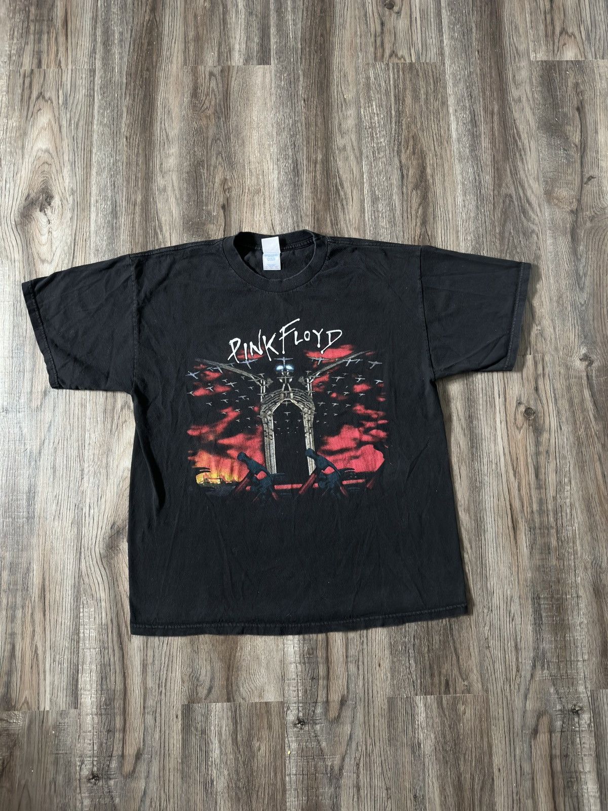 image of Band Tees x Pink Floyd Vintage 1997 Pink Floyd The Wall Concert Band Tee in Black, Men's (Size XL)