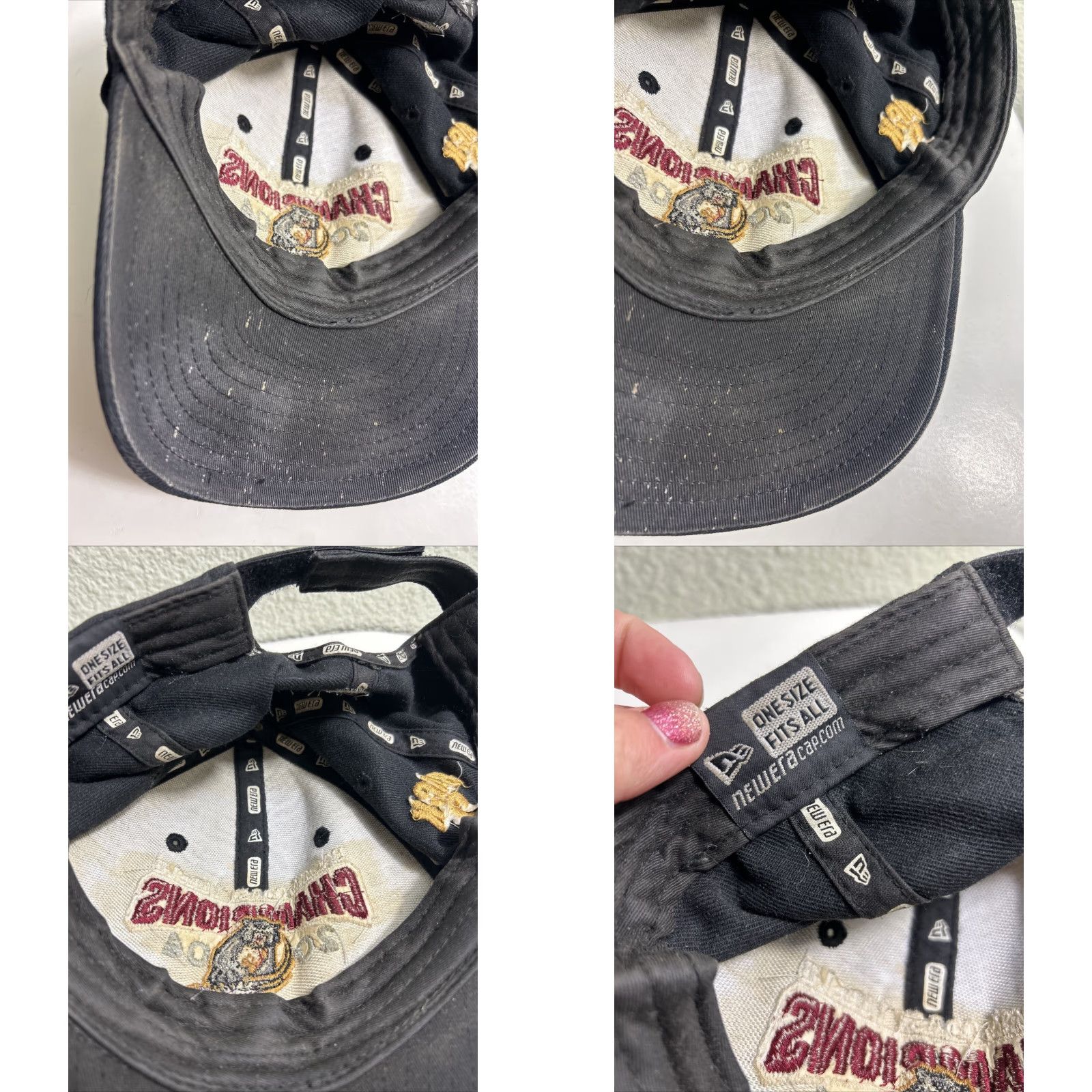 New Era VINTAGE New Era Sacramento Rivercats 2004 Champions Hat Adjustable Strap Dirty Stained Men Black Baseball Cap Adjustable Strap Champions Logo Size ONE SIZE - 9 Thumbnail