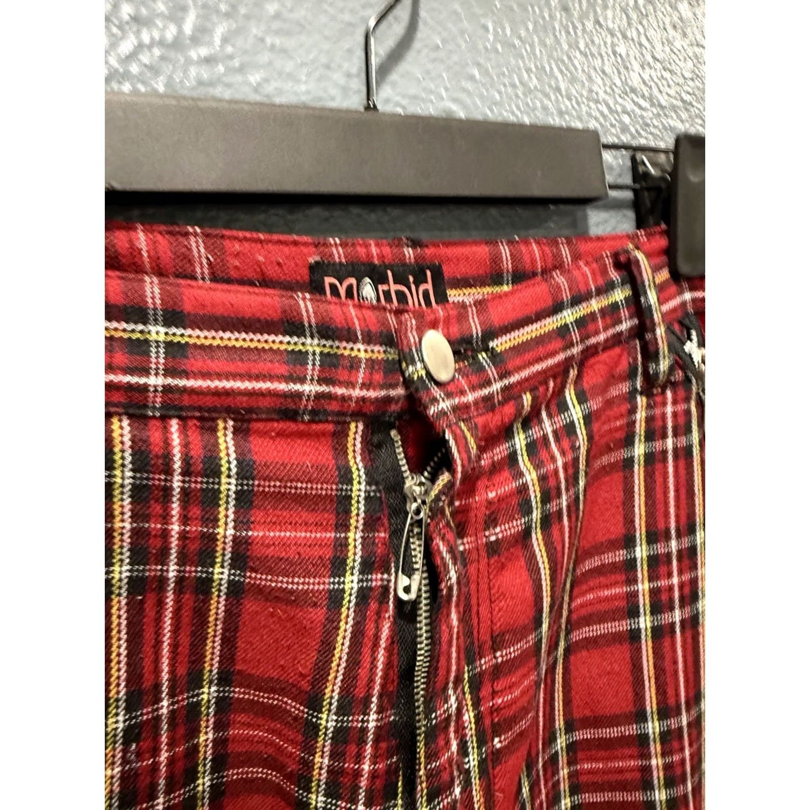 Vintage VINTAGE Morbid Threads Pants Punk Plaid Red Size 38 Mens Y2K Raver Cargo Size US 38 / EU 54 - 4 Thumbnail