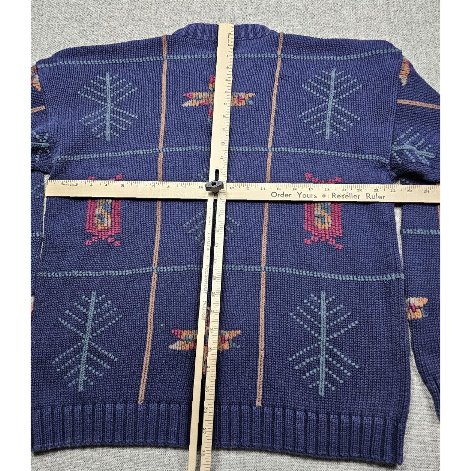 Ralph Lauren VINTAGE Chaps Ralph Lauren Sweater Mens Large Blue Aztec Geometric Knit Crewneck Size US L / EU 52-54 / 3 - 5 Thumbnail