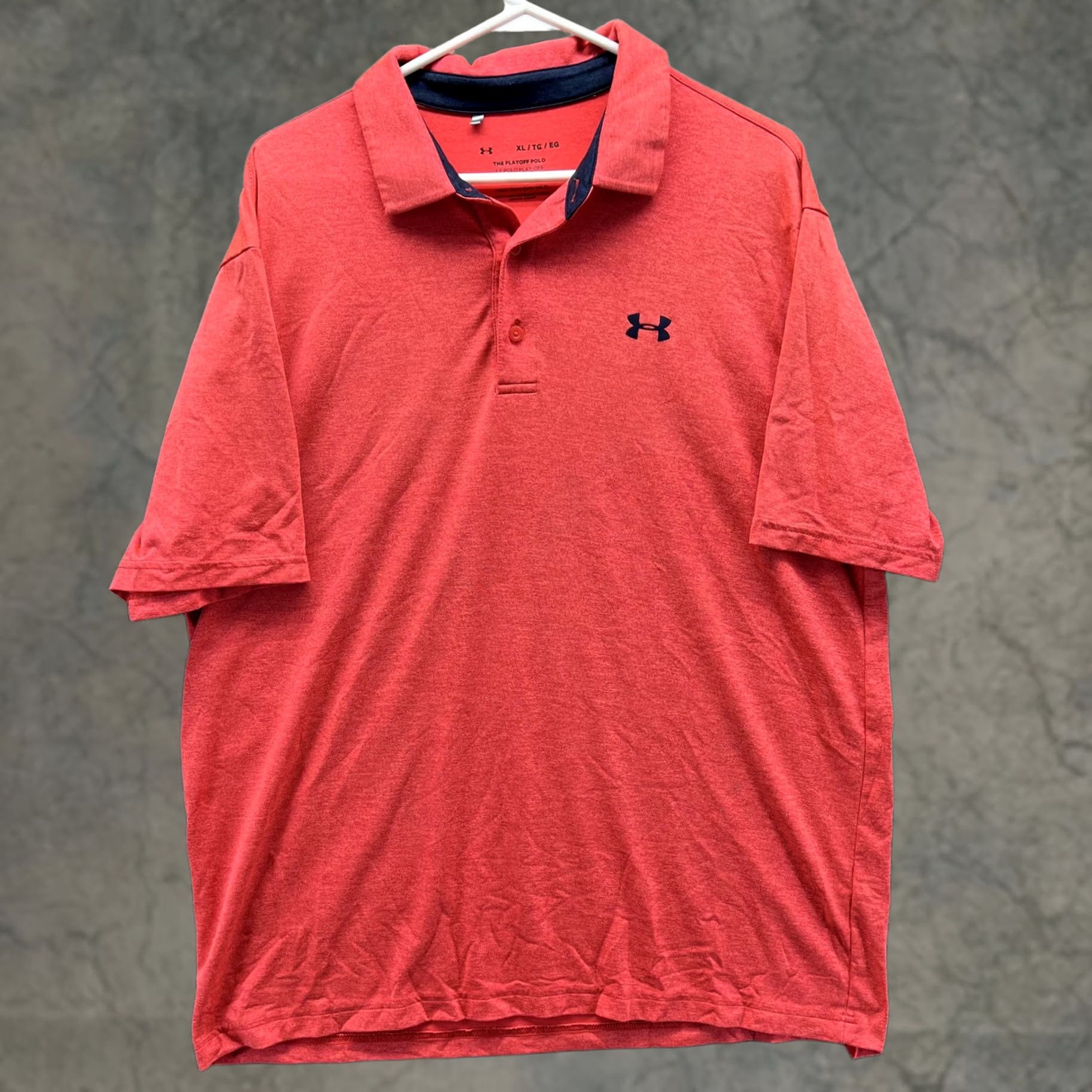 Under Armour Under Armour The Playoff Polo Shirt Mens XL Red Solid Golf Stretch Tagless Polo Shirt Short Sleeve Relaxed Fit Regular Size US XL / EU 56 / 4 - 1 Thumbnail