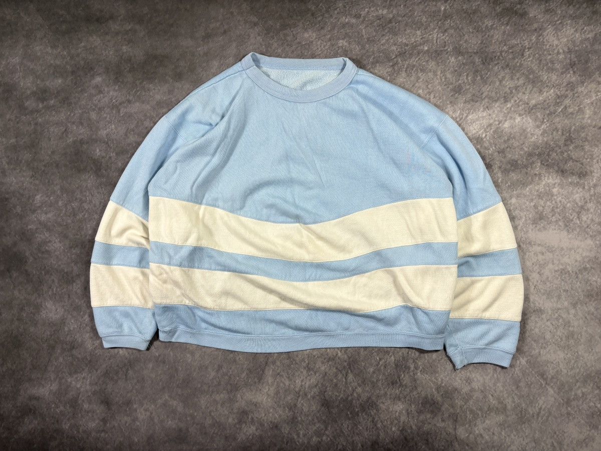 Vintage 80s Vintage Sweatshirt Crewneck Pullover Striped Cropped Size US S / EU 44-46 / 1 - 18 Thumbnail