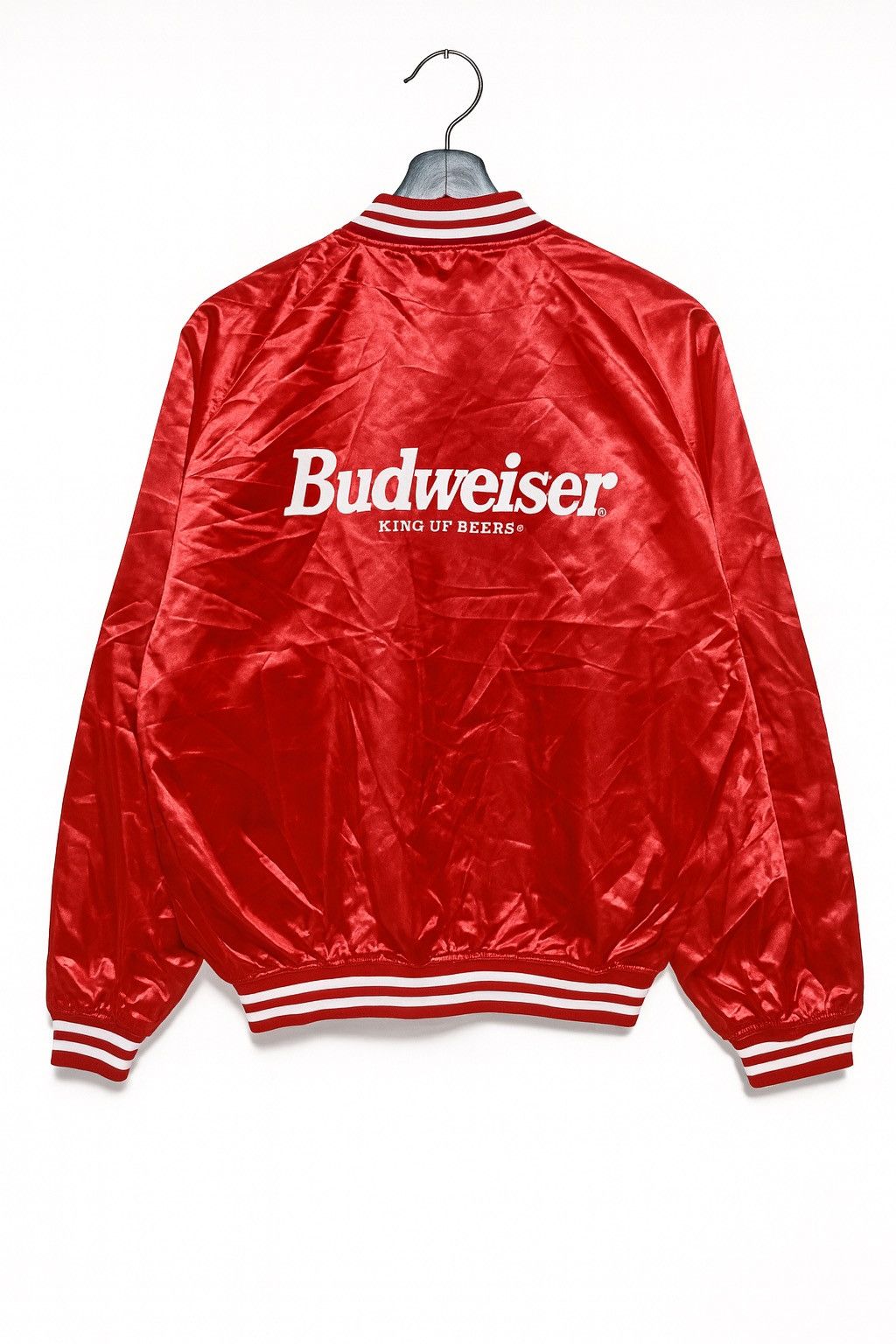 Budweiser Vintage Budweiser “King of Beers” Red Satin Bomber Jacket Size US L / EU 52-54 / 3 - 1 Thumbnail