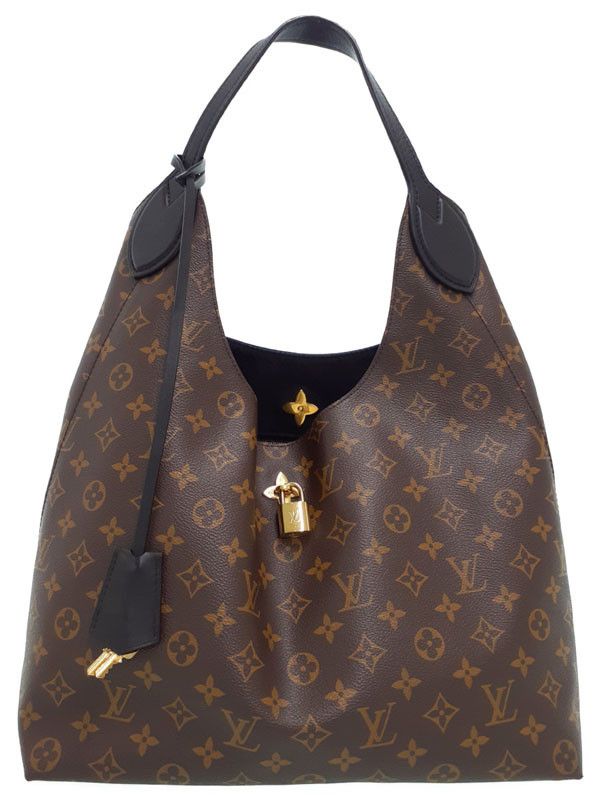 image of Louis Vuitton Monogram Flower Hobo Shoulder Bag Noir Black, Women's