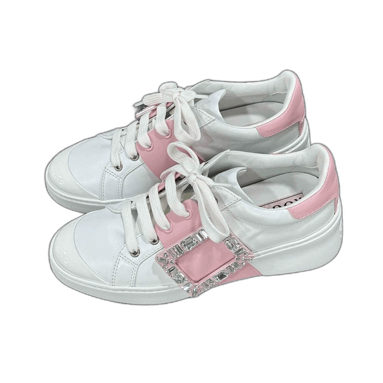 Roger Vivier Roger Vivier Pink and White Sneakers Size US 8 / IT 38 - 1 Thumbnail