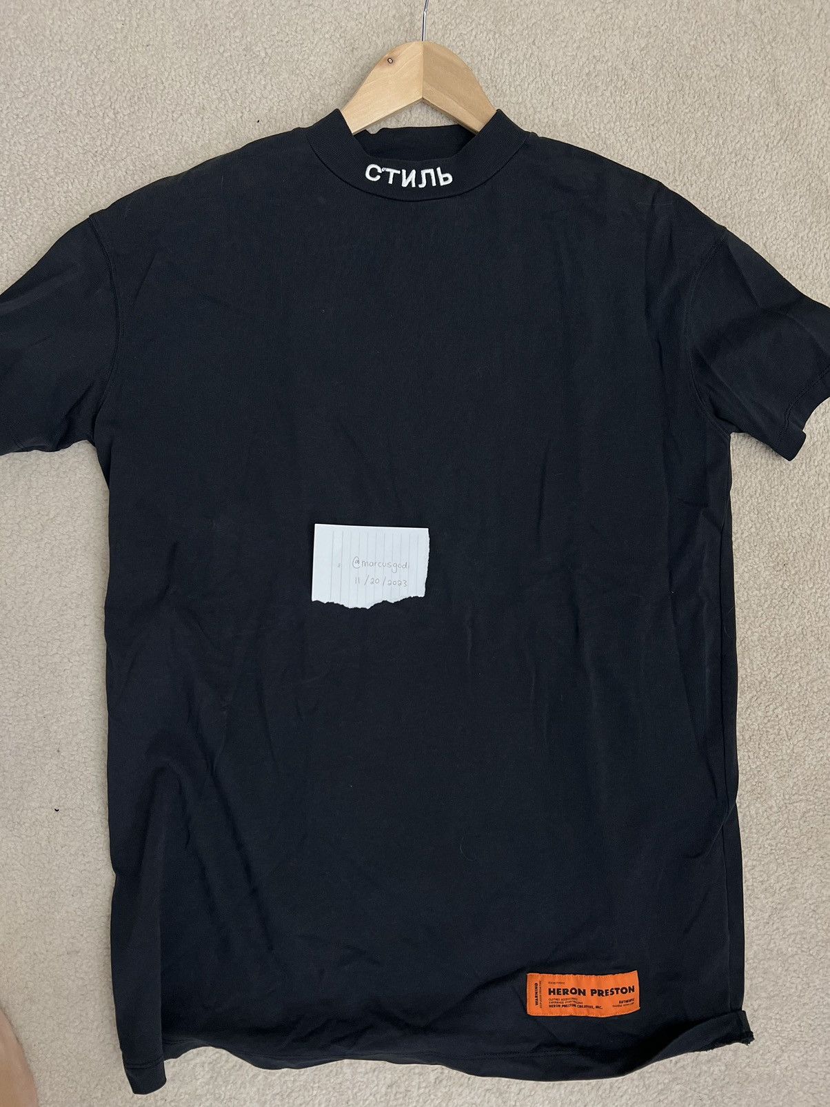 image of Heron Preston Tee in Black, Men's (Size Small)