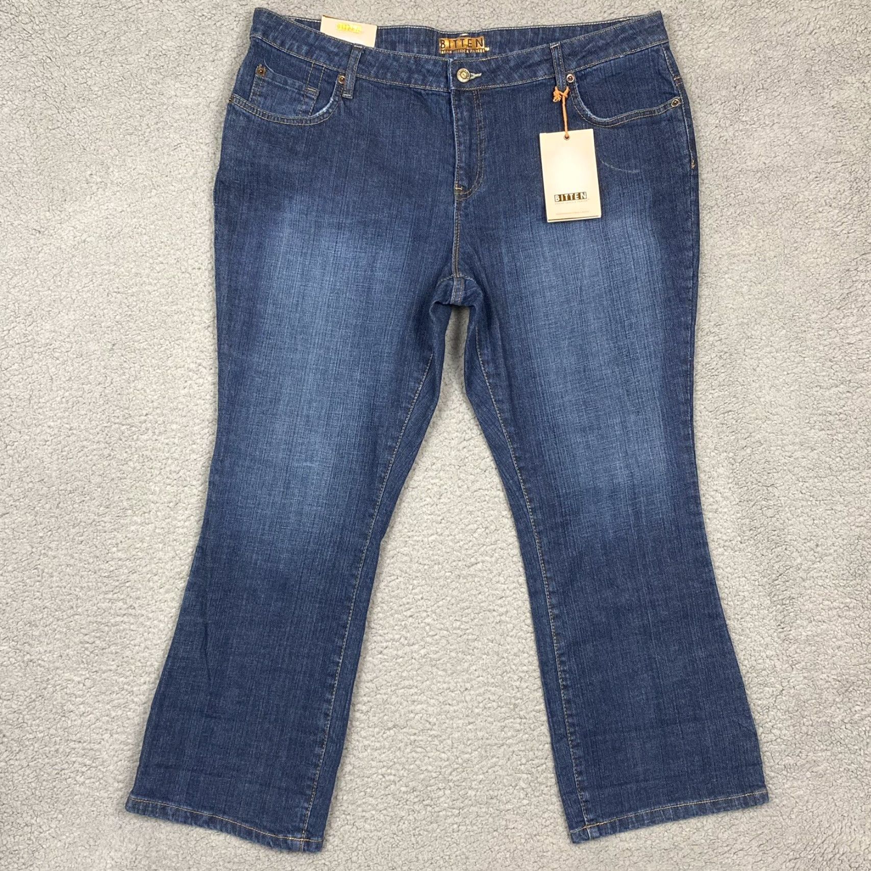 Vintage Bitten Jeans Women 18 Blue Medium Wash Sarah Jessica Parker Boot Cut Jeans NWT Size 40" / US 18 - 2 Thumbnail