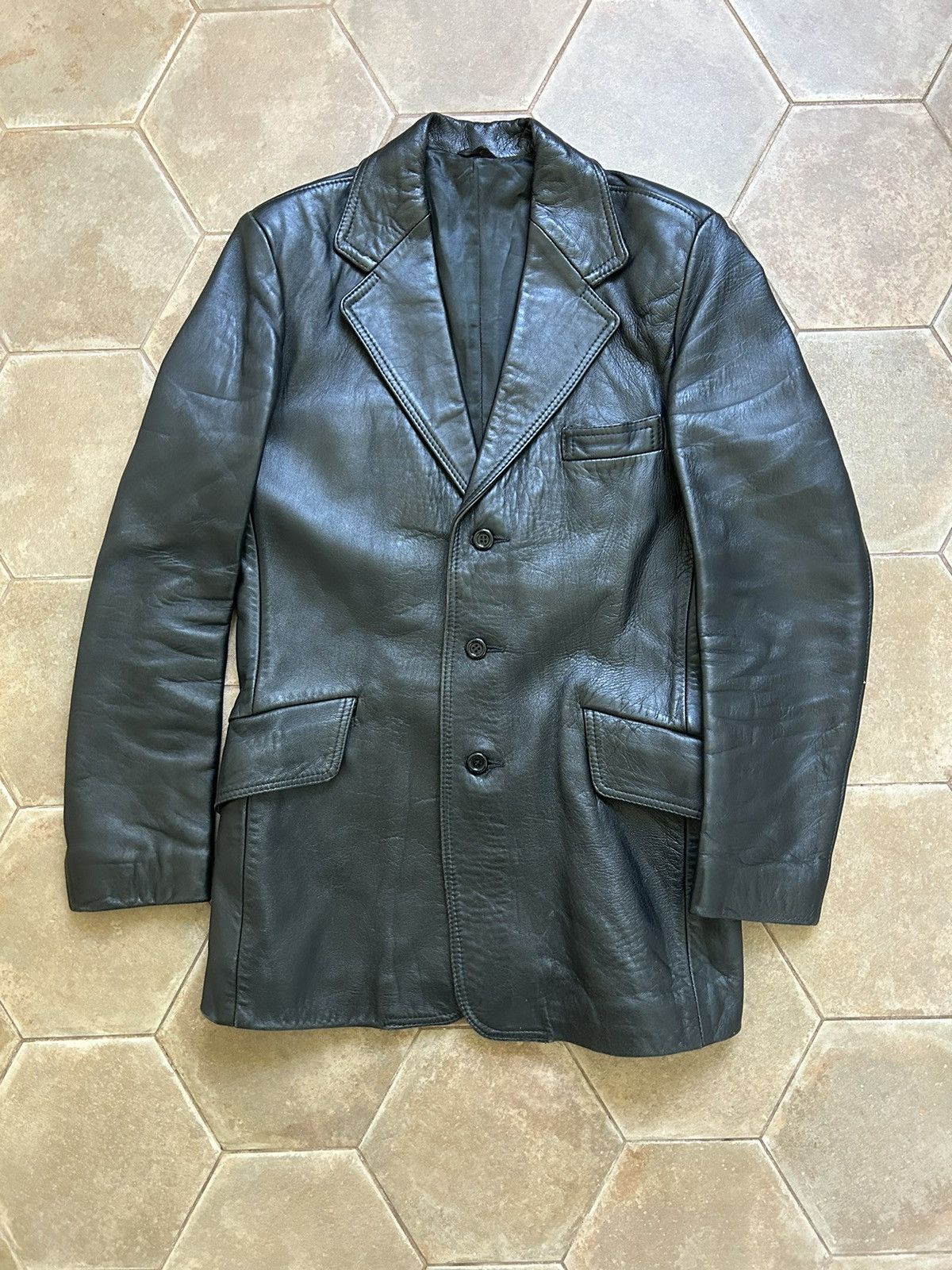 Japanese Brand VINTAGE LEATHER BLAZER JACKET AVANT-GARDE | Grailed