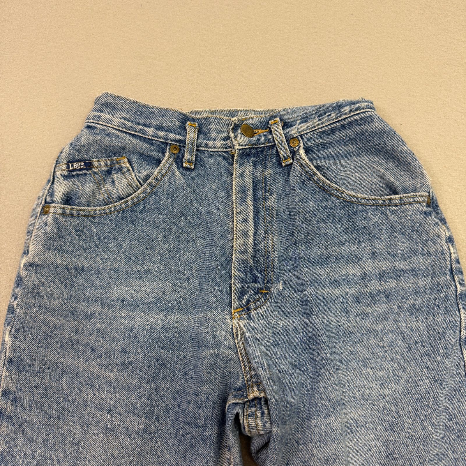 Vintage Vintage Lee Jeans Women's 7 Med (24x29) Faded High Rise Mom Size 24" / US 00 / IT 34 - 3 Thumbnail