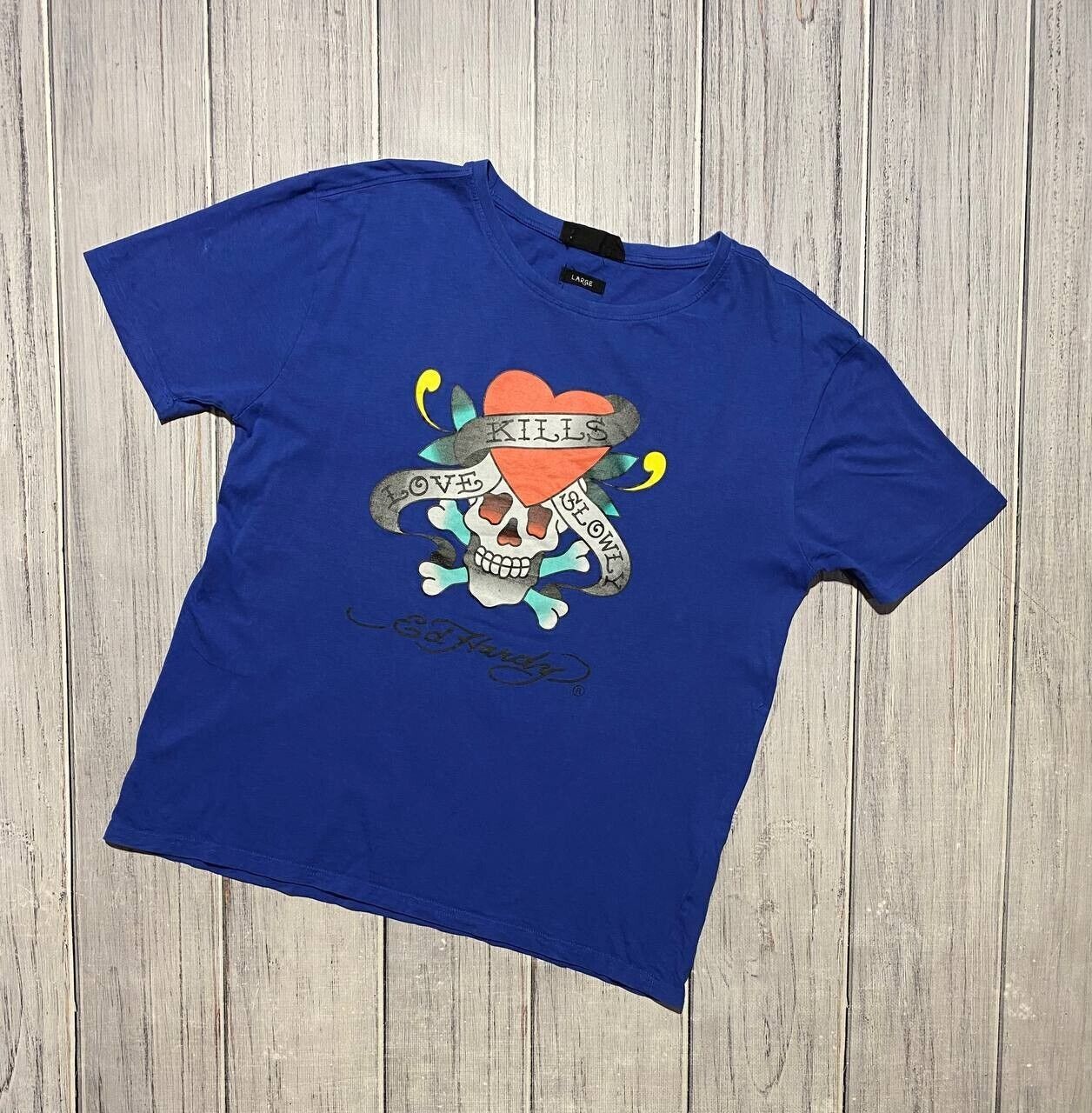 Ed Hardy Vintage Ed Hardy T-Shirt Skull Y2K Japan Love Kills Slowly Size US L / EU 52-54 / 3 - 1 Thumbnail
