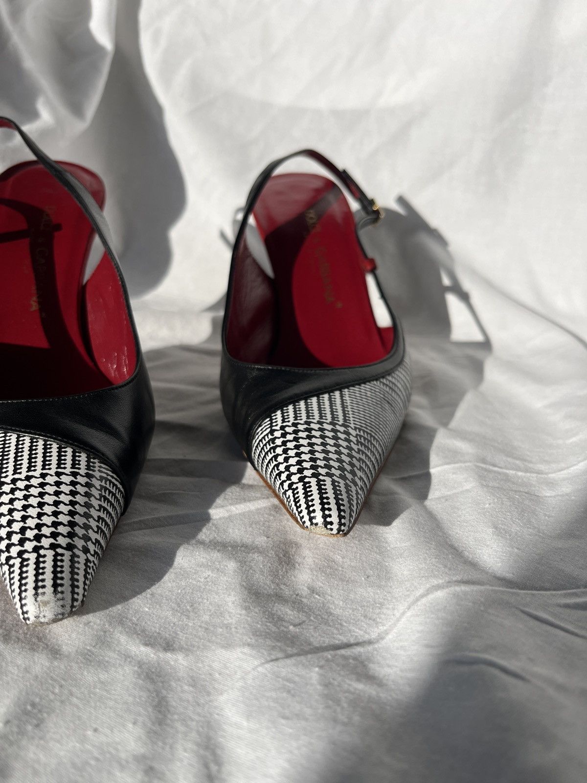 Dolce & Gabbana × Vintage Sling Back Heels Black and Houndstooth Size US 6 / IT 36 - 13 Thumbnail