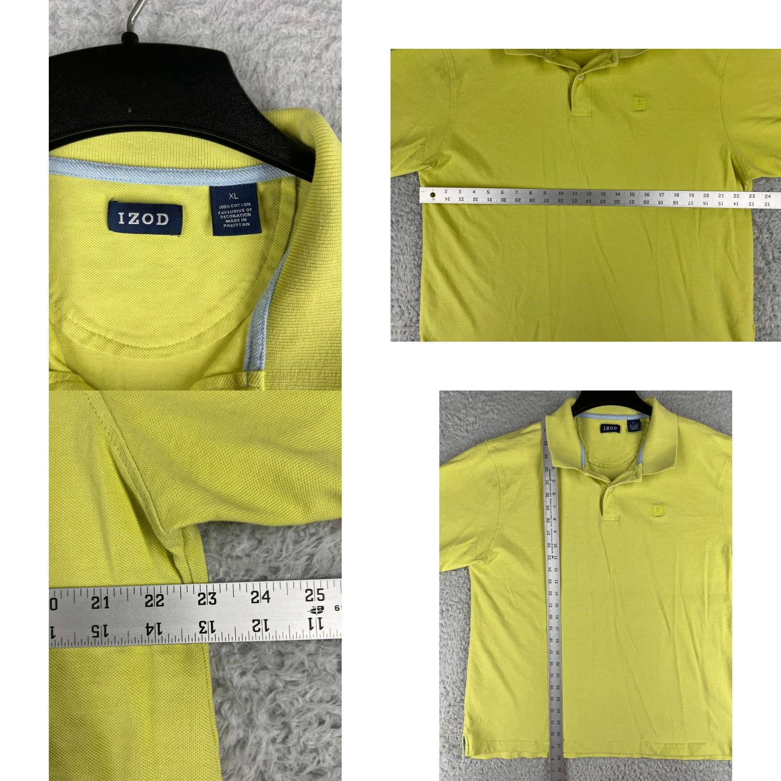 Izod IZOD Polo Shirt Mens XL Green 100% Cotton Short Sleeve Casual Golf Slim Fit Polo Shirt Mens XL Green Size US XL / EU 56 / 4 - 8 Thumbnail