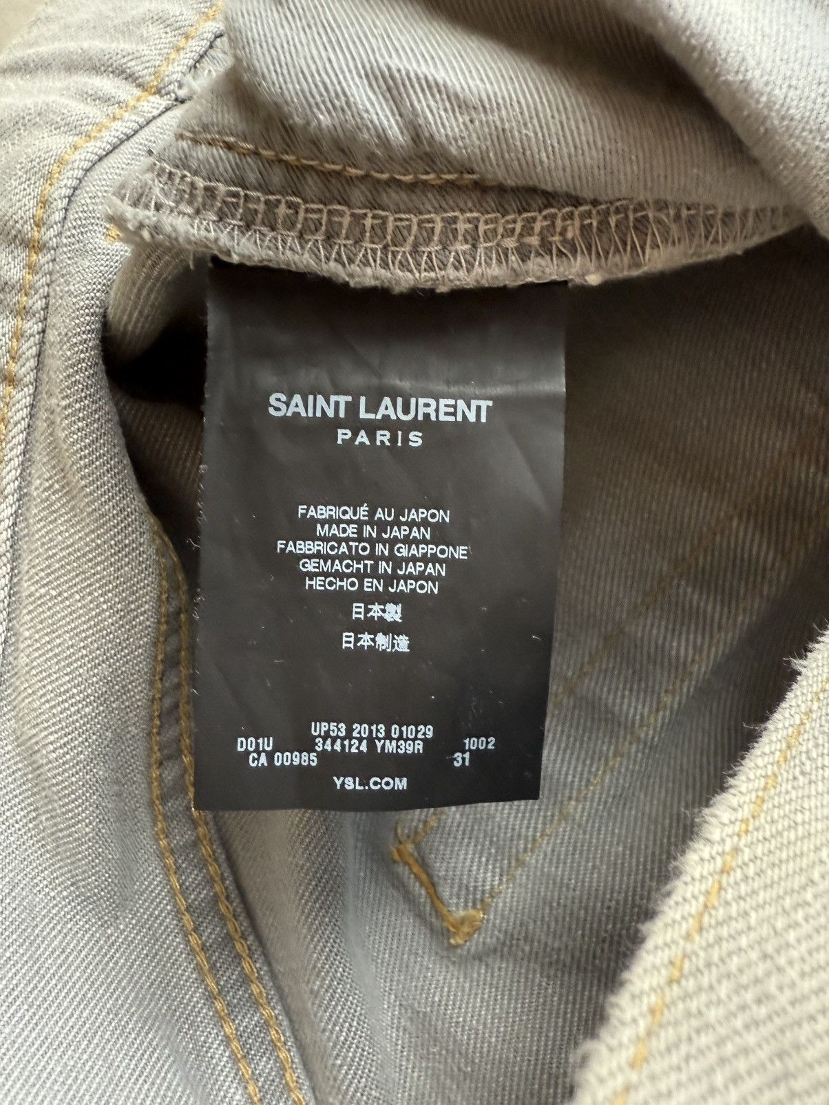 Saint Laurent Paris SS14 grail Saint Laurent grey knee tear denim jeans Hedi 31 Size US 31 - 22 Thumbnail
