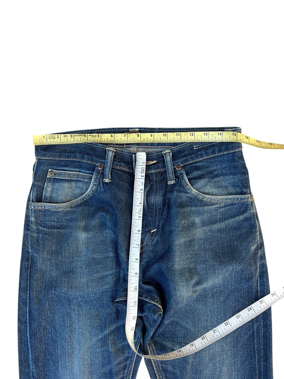 Lee Lee 101 Pure Indigo Dye Mud Denim Blue Line Selvedge Jeans Size US 29 - 4 Thumbnail