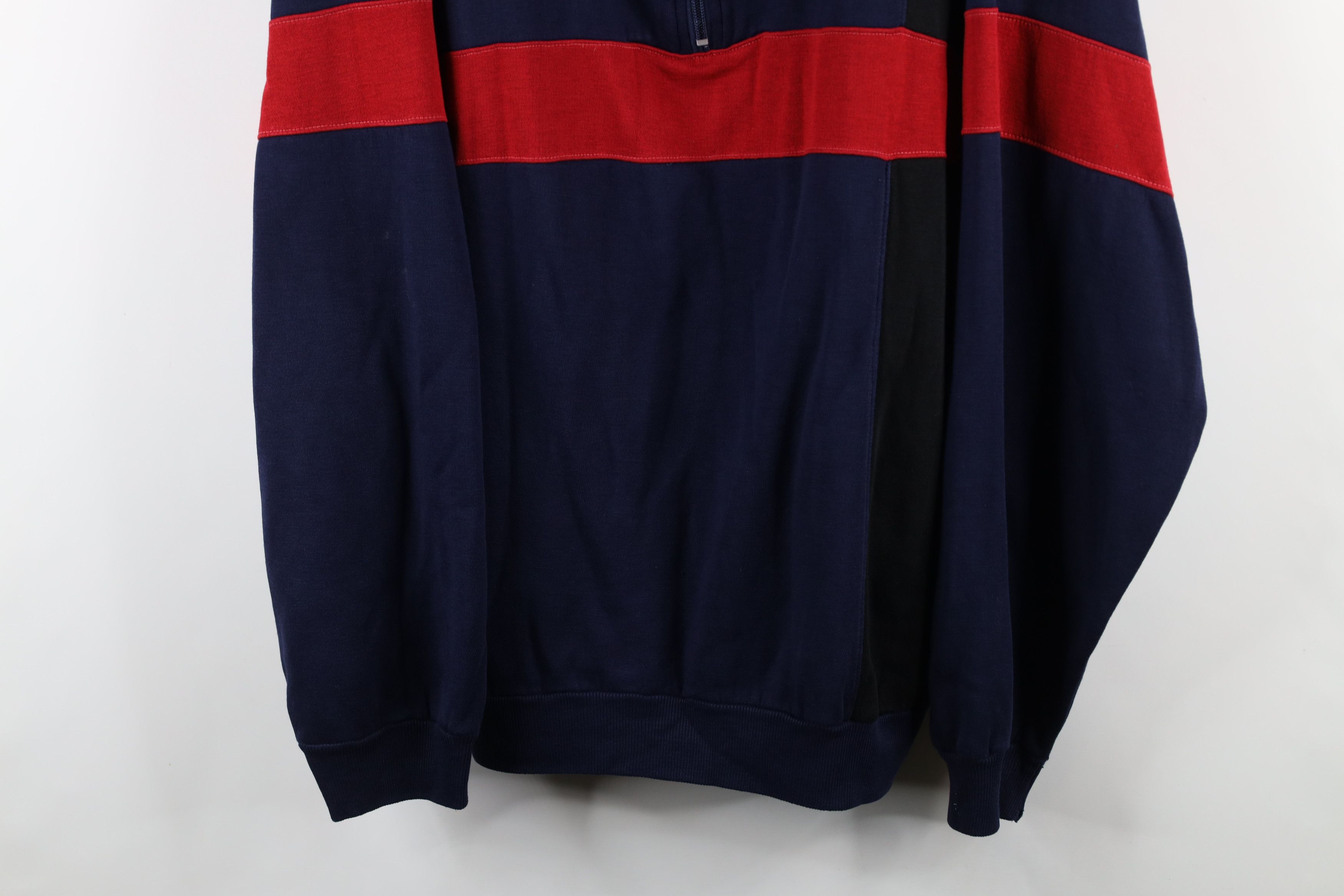 Vintage Vintage 90s Streetwear Block Half Zip Pullover Sweatshirt Size US XL / EU 56 / 4 - 3 Thumbnail