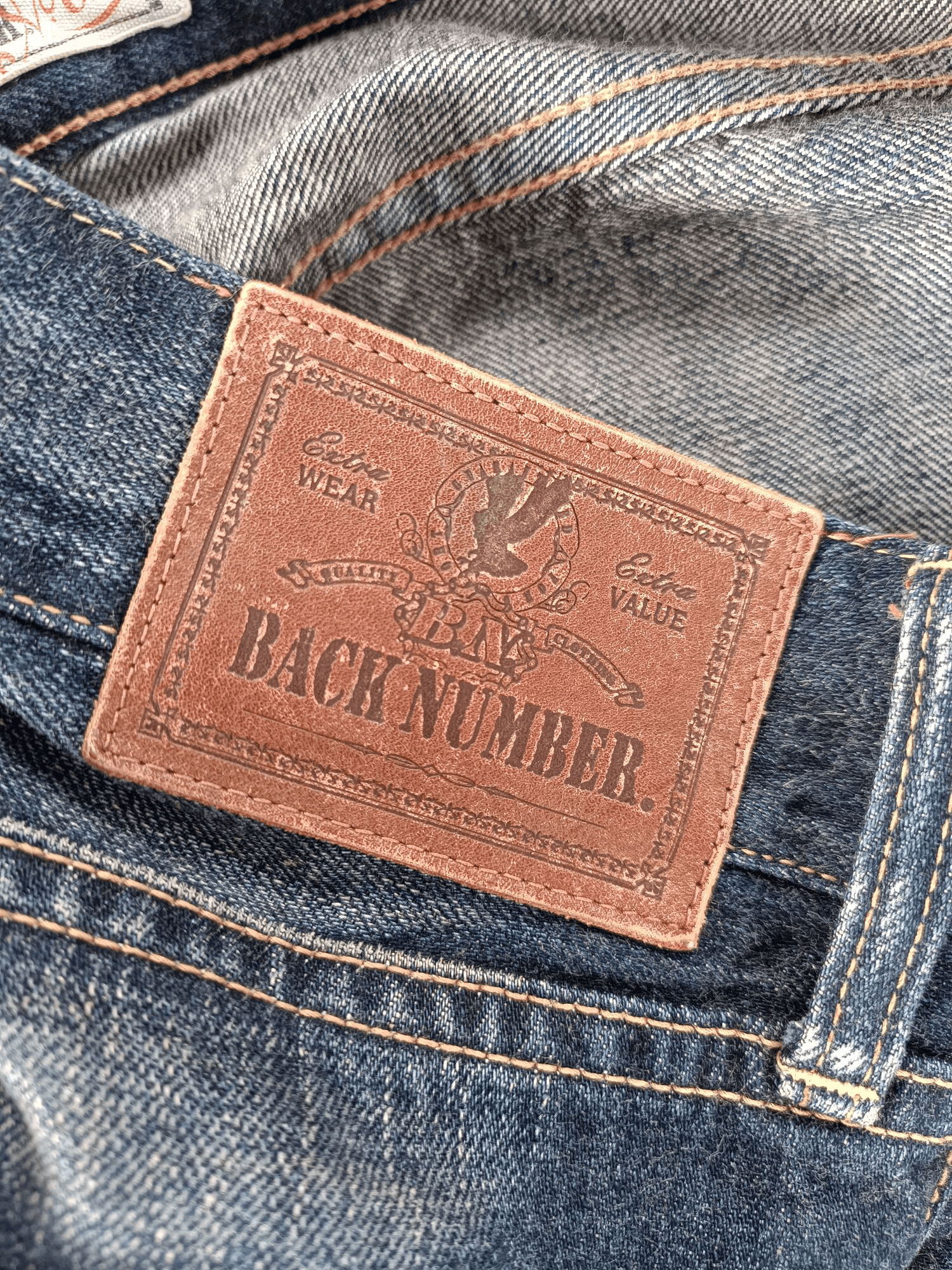Japanese Brand BACK NUMBER DISTRESSED WHISKERS FADED DENIM E245i Size US 38 / EU 54 - 7 Thumbnail
