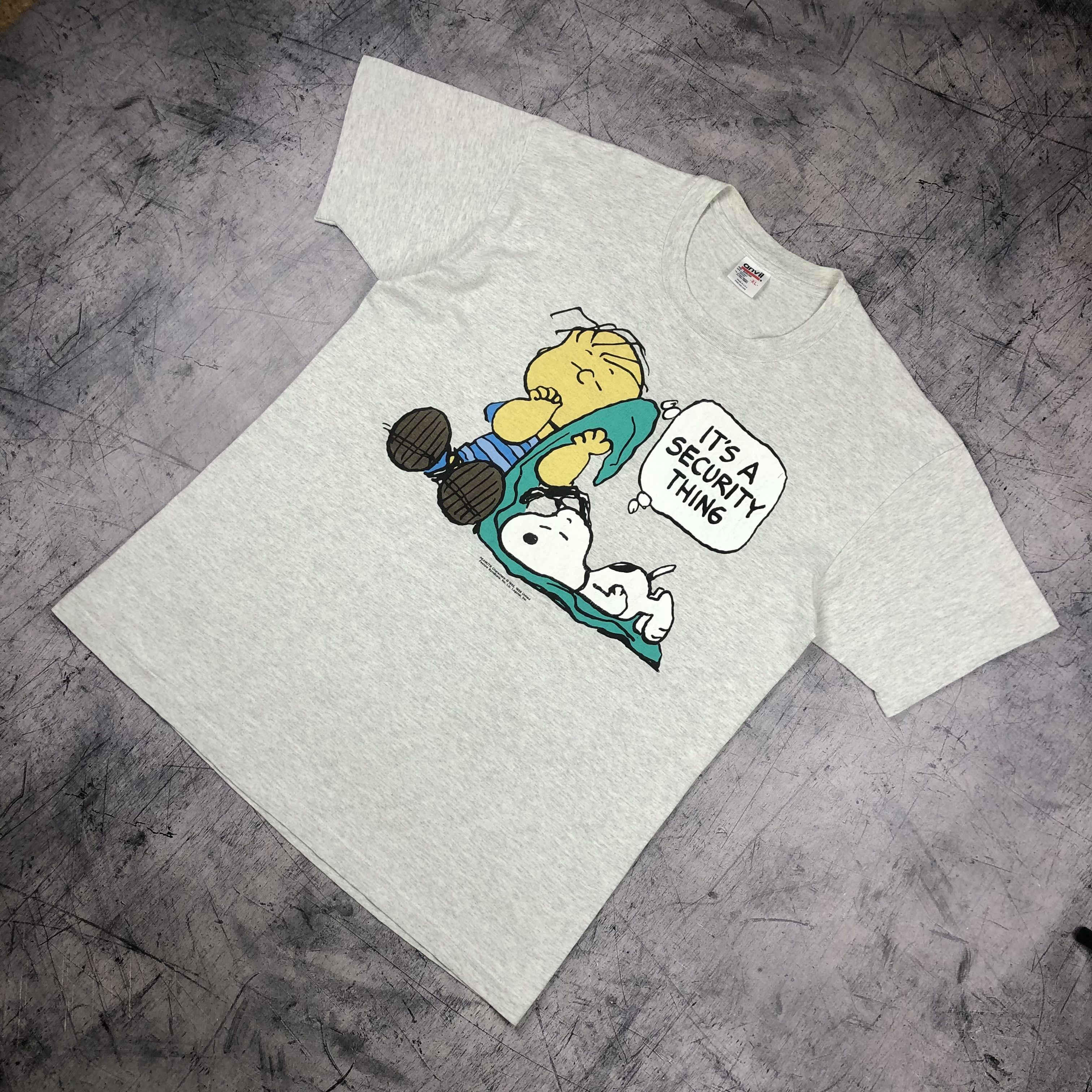 Peanuts 90s Peanuts Snoopy USA Security Thing Single Stitch Tee Size US XL / EU 56 / 4 - 7 Thumbnail