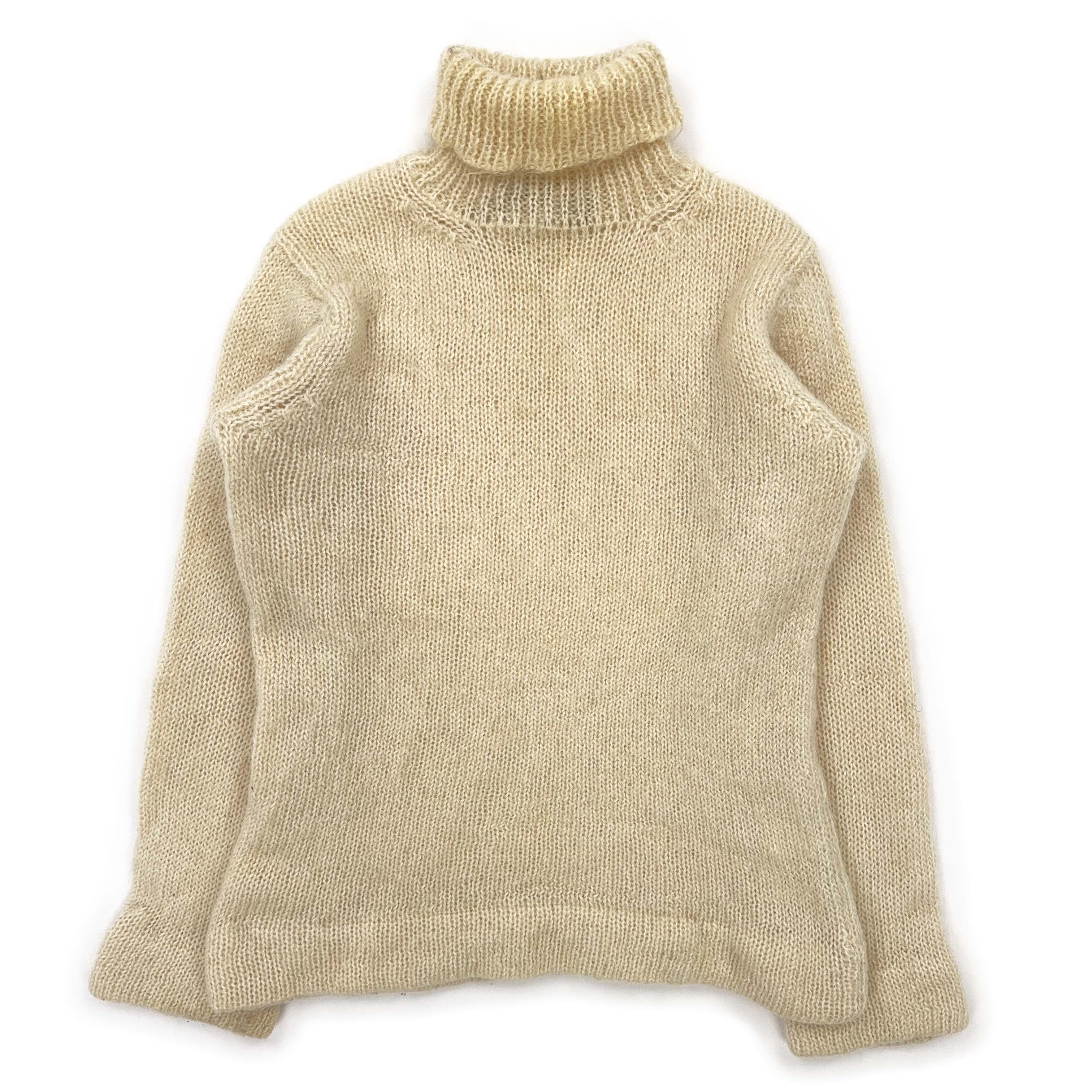 Comme des Garçons Wool High Neck Knit COMME des GARCONS HOMME PLUS Metallic Knit Sweater Size S(K