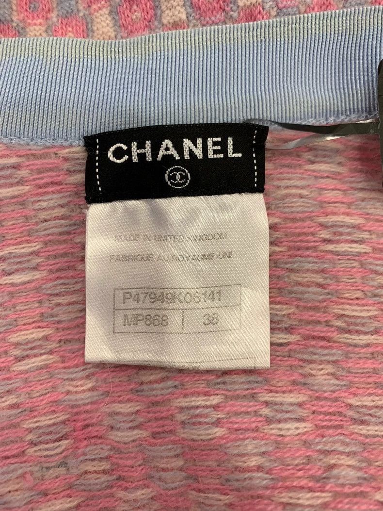 Chanel Chanel Pink Houndstooth Wool Cardigan Size M / US 6-8 / IT 42-44 - 4 Thumbnail