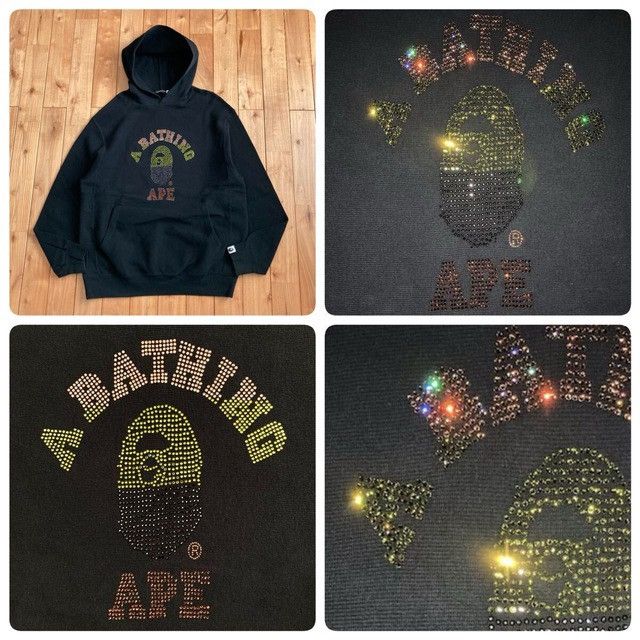 Bape × Swarovski BAPE Swarovski gradient college logo pullover hoodie NIGO Size US L / EU 52-54 / 3 - 1 Thumbnail