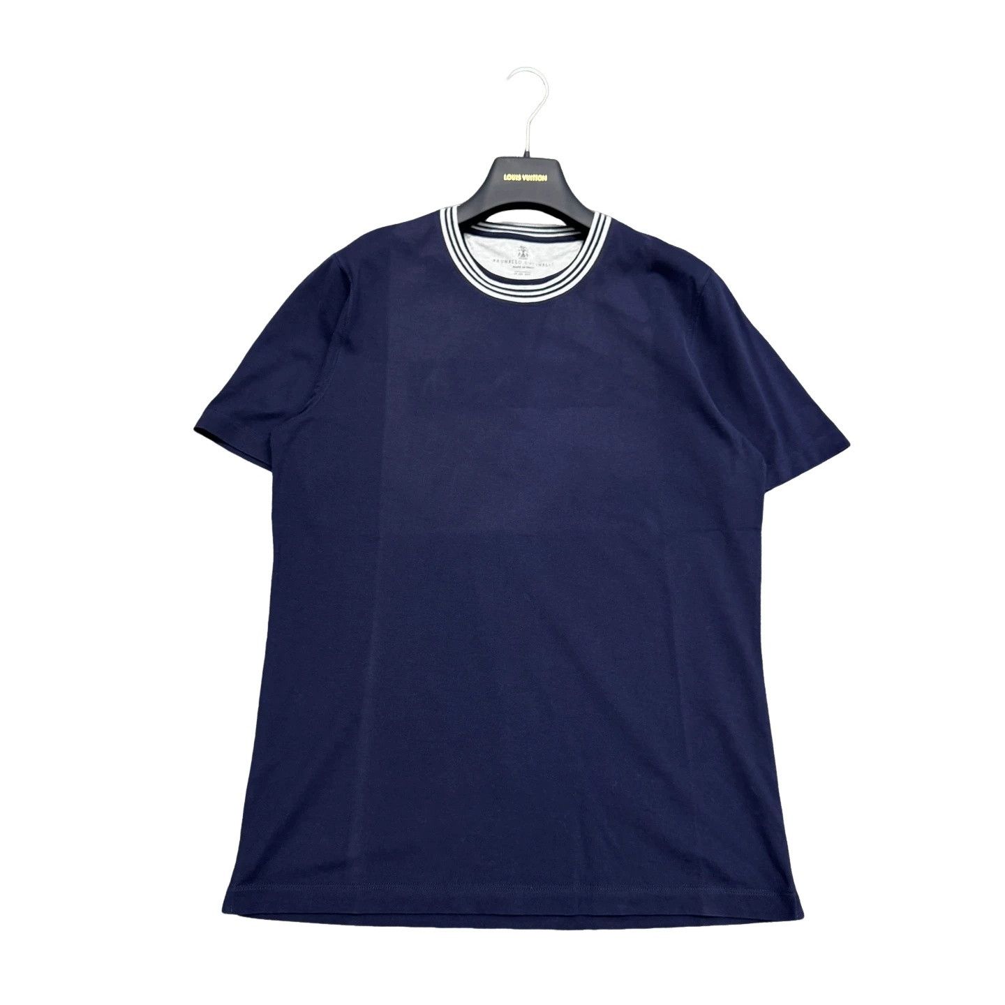 Brunello Cucinelli Brunello Cucinelli Striped Collar T-Shirt Size S Size US S / EU 44-46 / 1 - 1 Thumbnail