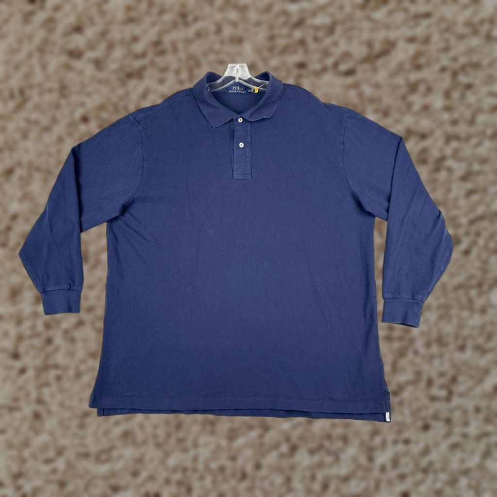 Ralph Lauren Ralph Lauren Polo Shirt Adult Big & Tall 2XL Blue Polo Shirt Jersey Cotton Long Sleeve Men 100% Cotton Polo Size US XXL / EU 58 / 5 - 1 Thumbnail