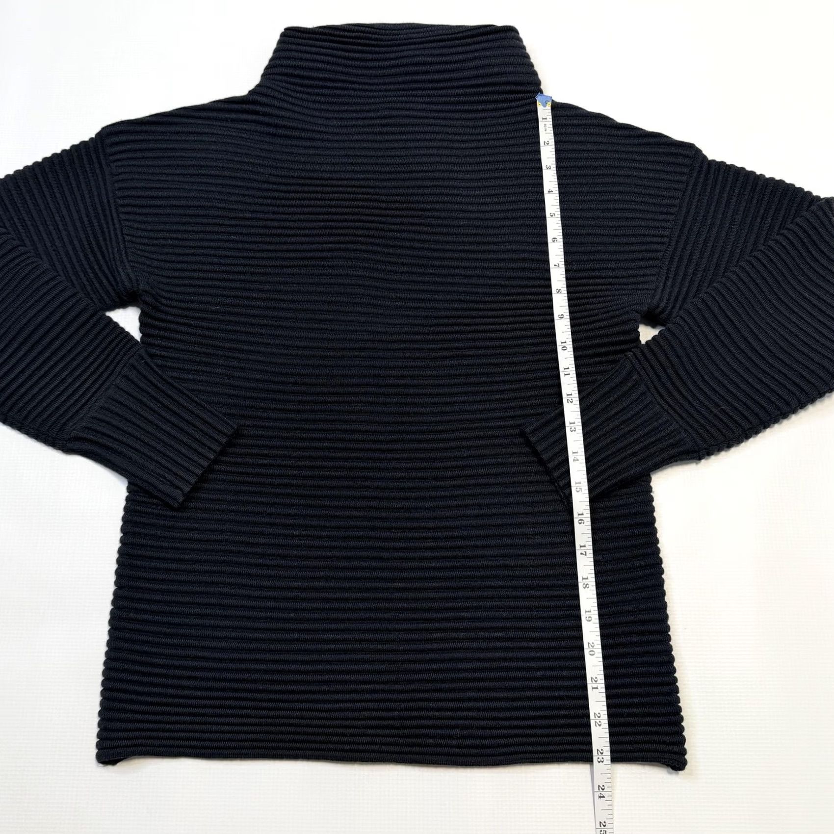 Reiss REISS Sweater Pullover Womens Small Black Ribbed Textured Mock Neck Wool Blend Knit Pullover Size S / US 4 / IT 40 - 7 Thumbnail