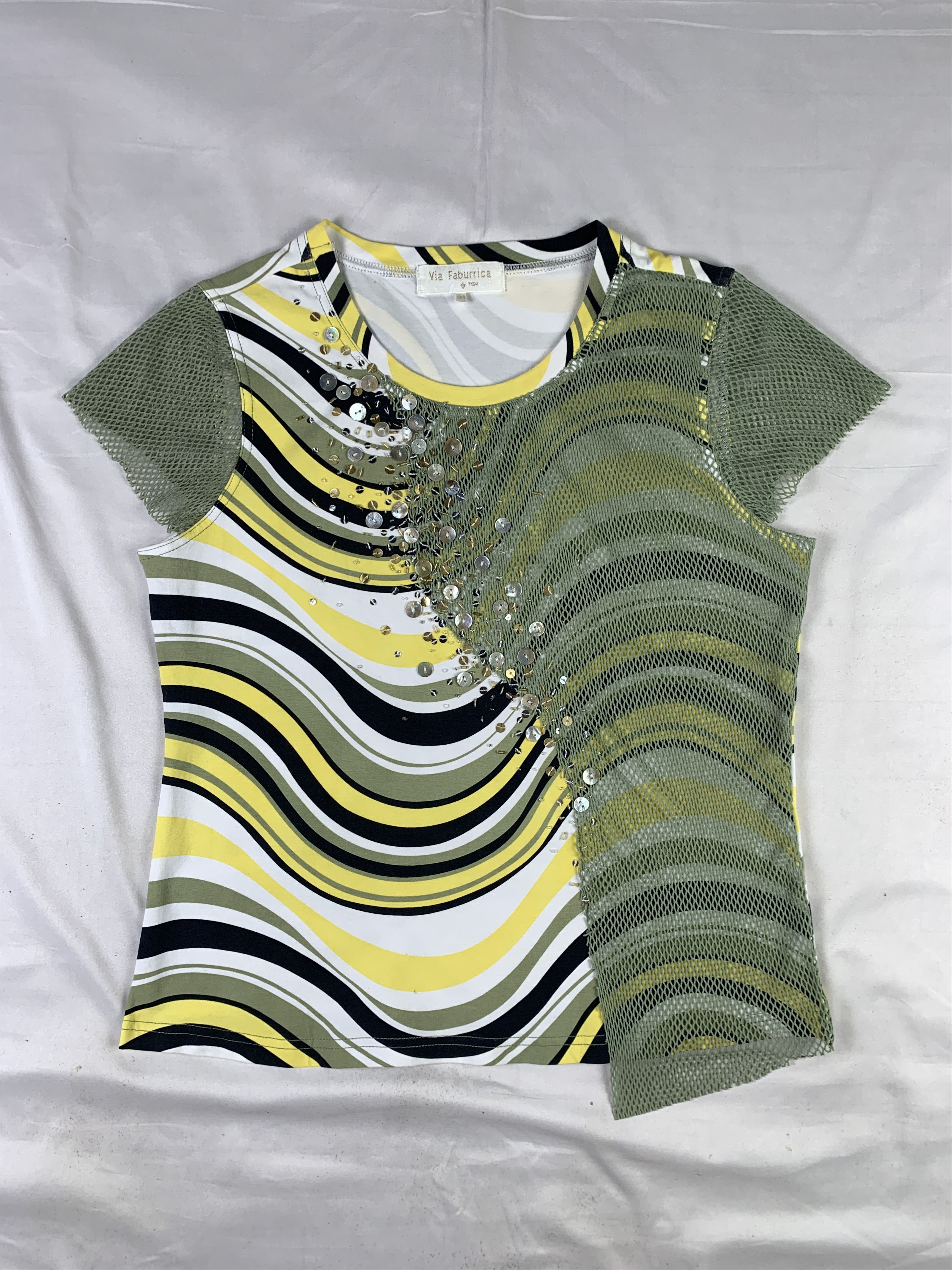 Japanese Brand Via Faburicca Net Beady Tee (M) Size M / US 6-8 / IT 42-44 - 1 Thumbnail
