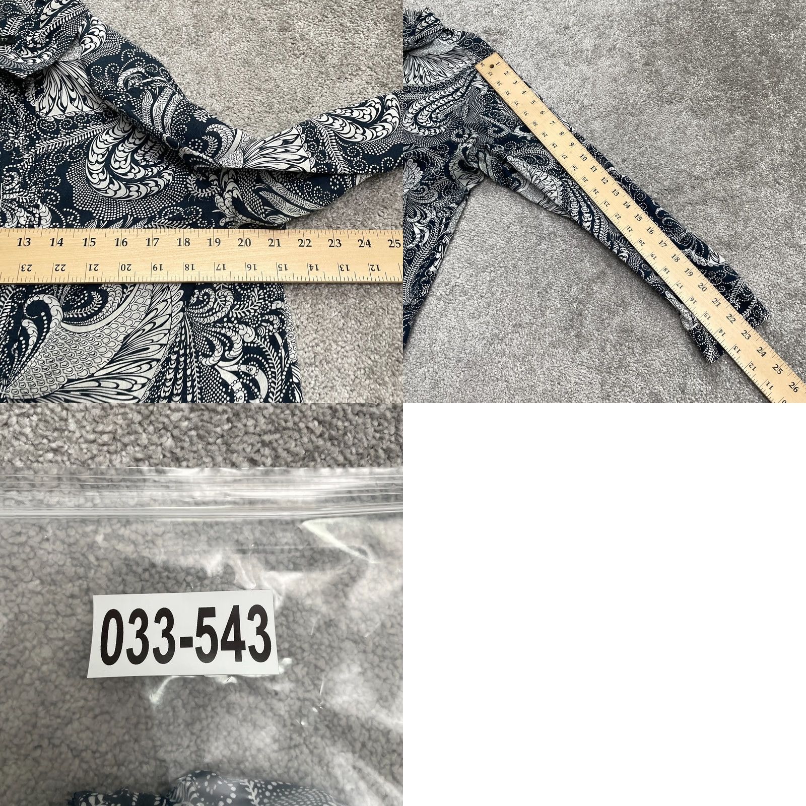 Talbots Talbots Paisley Button Down Shirt Blouse Womens L Navy Blue Long Sleeve Top Size L / US 10 / IT 46 - 9 Thumbnail