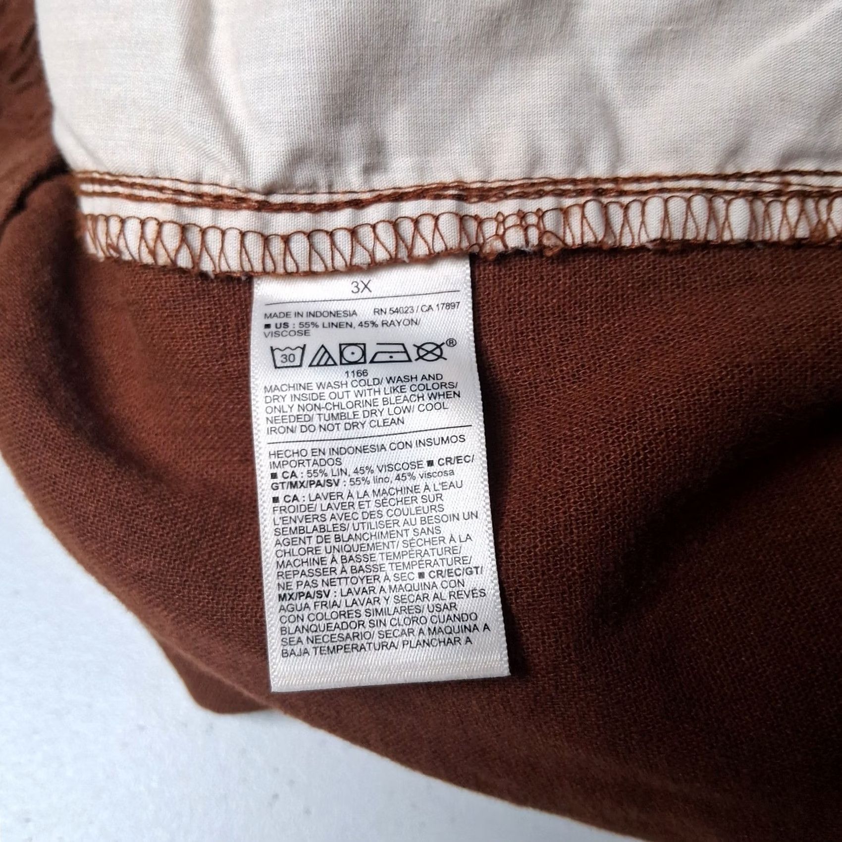 Old Navy VINTAGE Old Navy Wide Leg Pants 3X Plus Size Linen Blend High Rise Brown Women Pants Bohemian-Classic-Cozy Plus Size Womens Size 40" / US 18 - 7 Thumbnail
