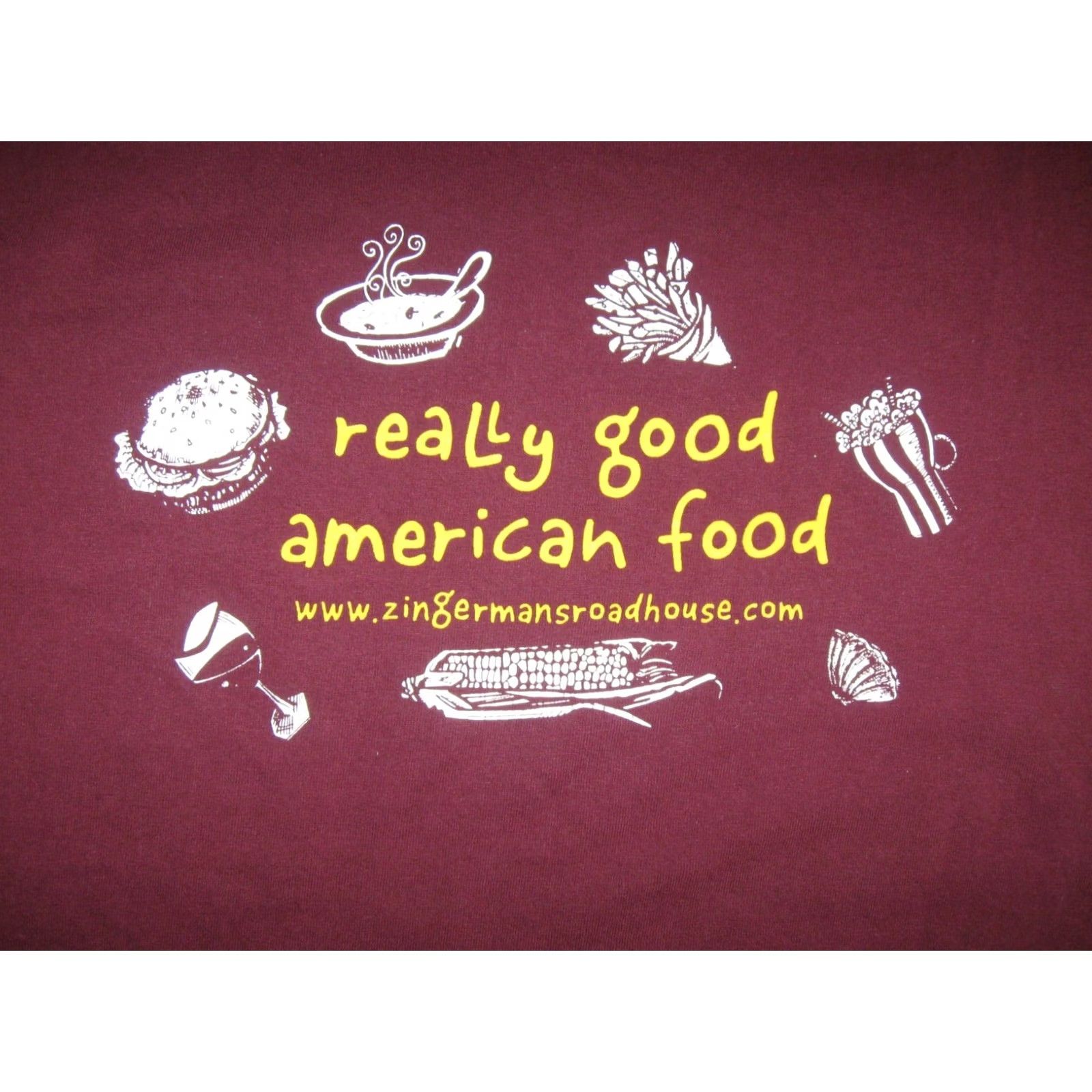 Gildan ZINGERMAN'S ROADHOUSE Ann Arbor T Shirt Men's Large BeEr City Michigan Graphic Print Vintage Maroon Gildan Cotton Logo Short Sleeve Size US L / EU 52-54 / 3 - 4 Thumbnail