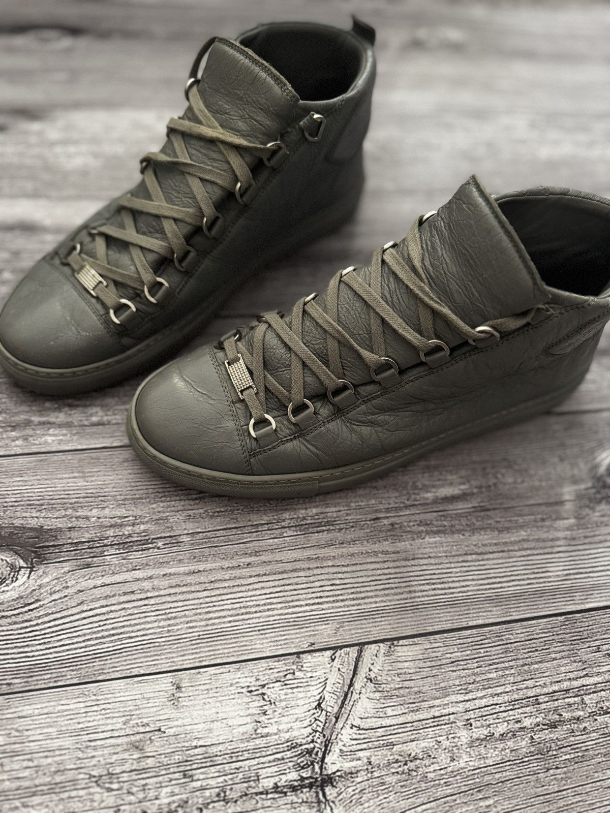 Balenciaga Balenciaga Arena High Top Sneakers Khaki Size 42 Size US 9 / EU 42 - 3 Thumbnail