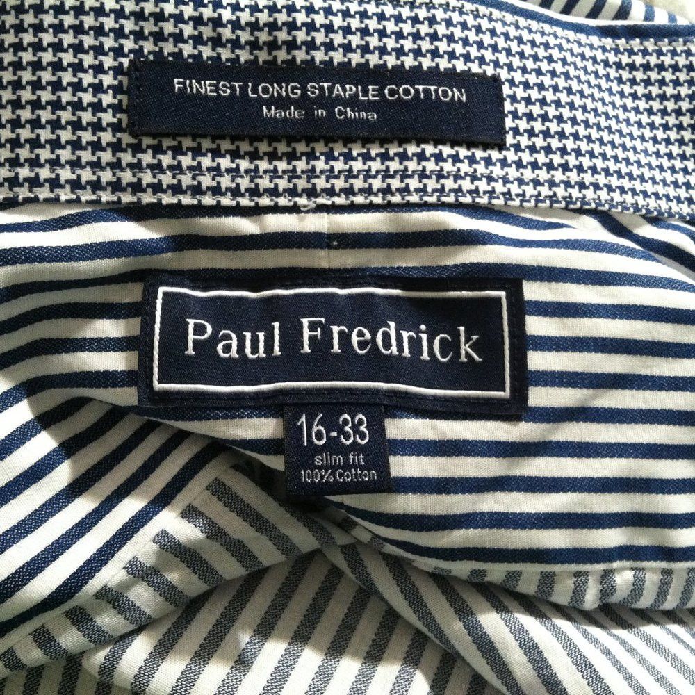 Paul Fredrick PAUL FREDRICK MENS BLACK COTTON DRESS SHIRT SIZE: 16-33 Size US L / EU 52-54 / 3 - 6 Thumbnail