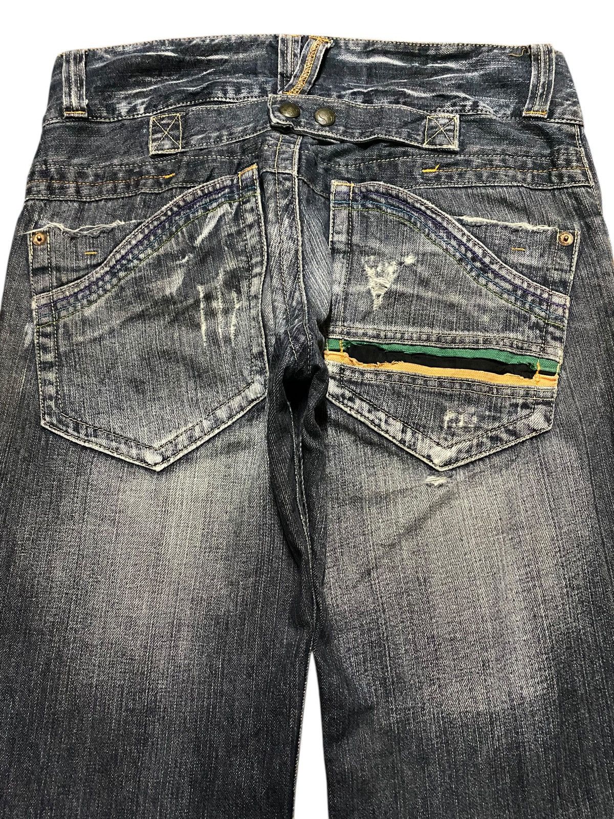 Kapital Rare Authentic Root Three Style Baggy Jeans Buckle Back Size US 33 - 4 Thumbnail