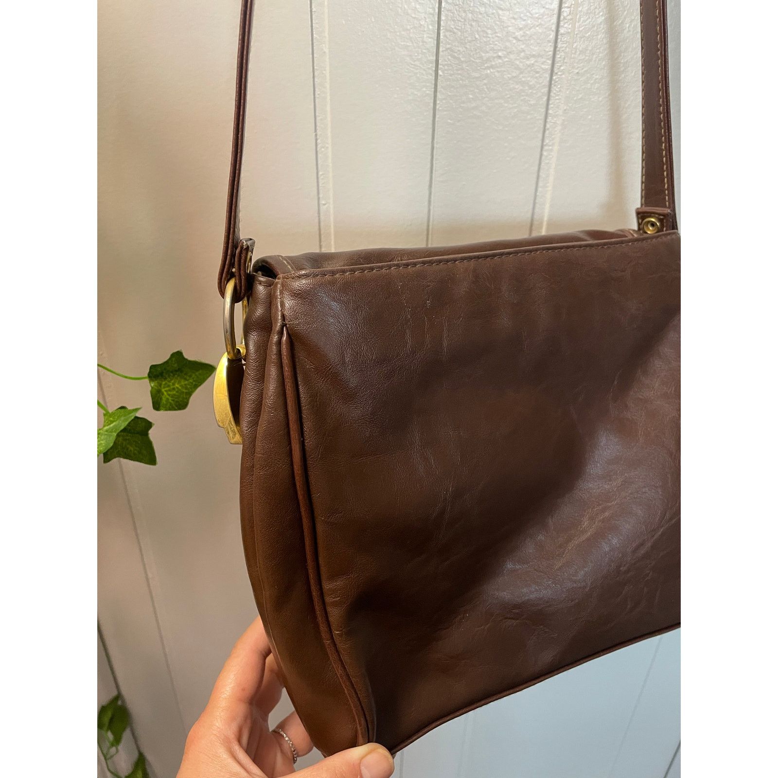Other Preloved Vintage Genuine Leather Brown purse/crossbody bag Size ONE SIZE - 5 Thumbnail