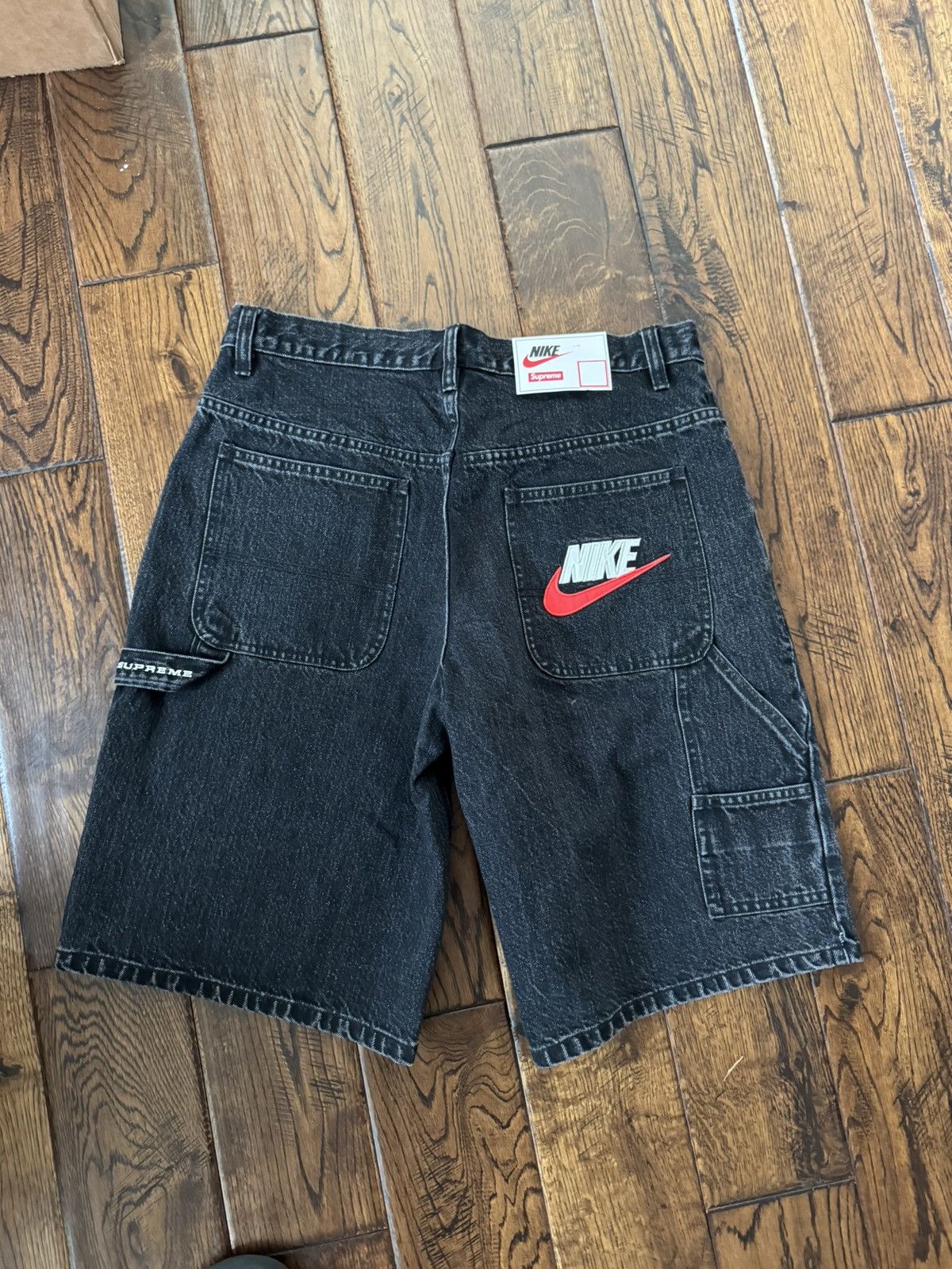 Pre-owned Nike X Supreme Nike Denim Shorts In Black