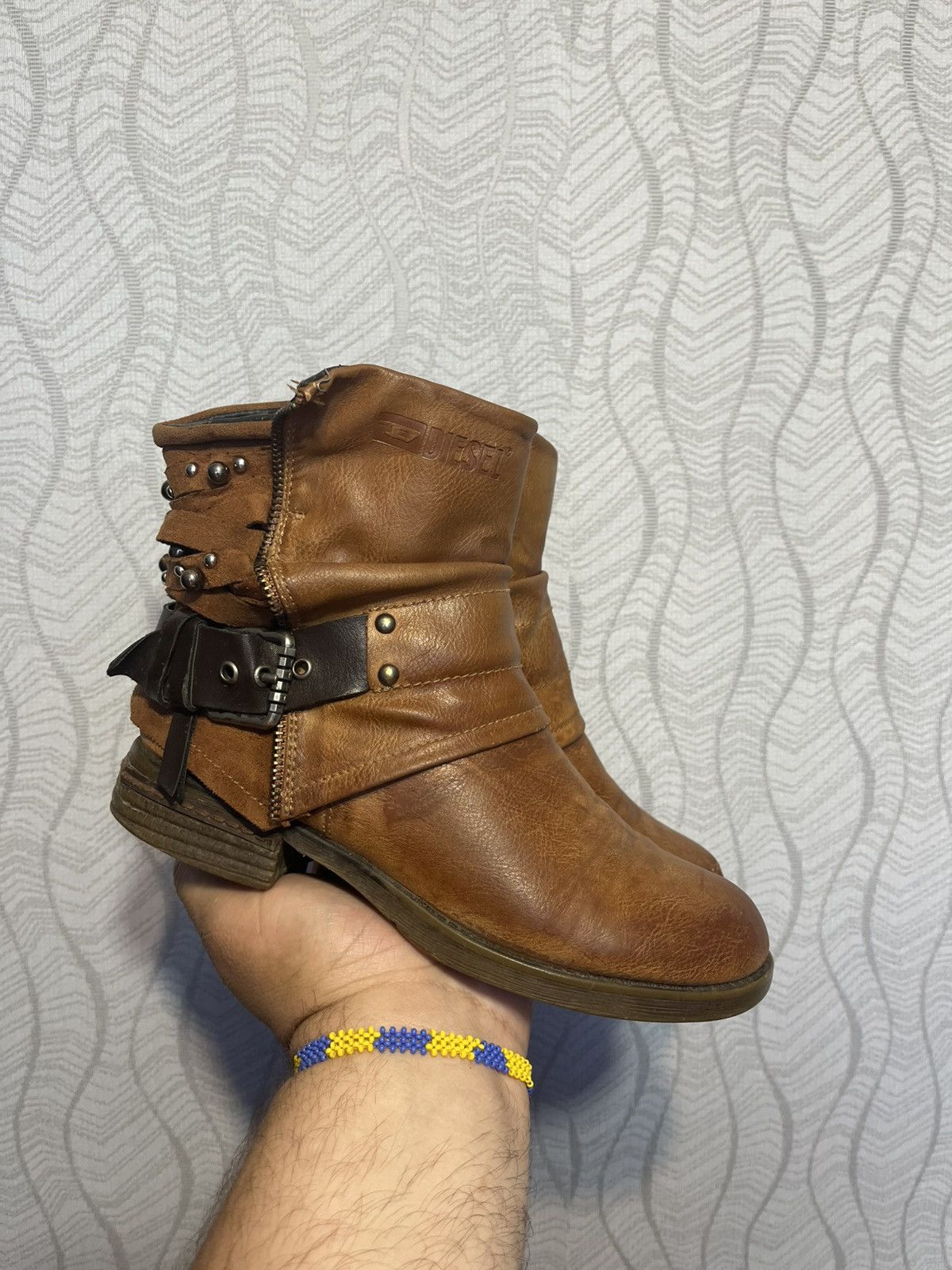 Diesel × Vintage Vintage Diesel Avant Garde Brown Ankle Boho Boots Size US 7 / IT 37 - 4 Thumbnail