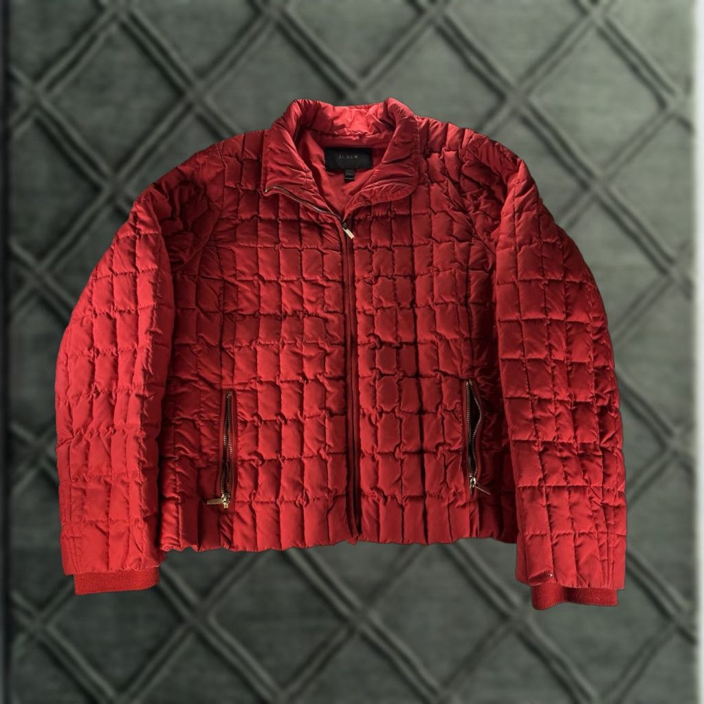 J.Crew J.CREW Snowcap Quilted Puffer Jacket Womens XL Red Down Coat Weatherproof Size XL / US 12-14 / IT 48-50 - 1 Thumbnail