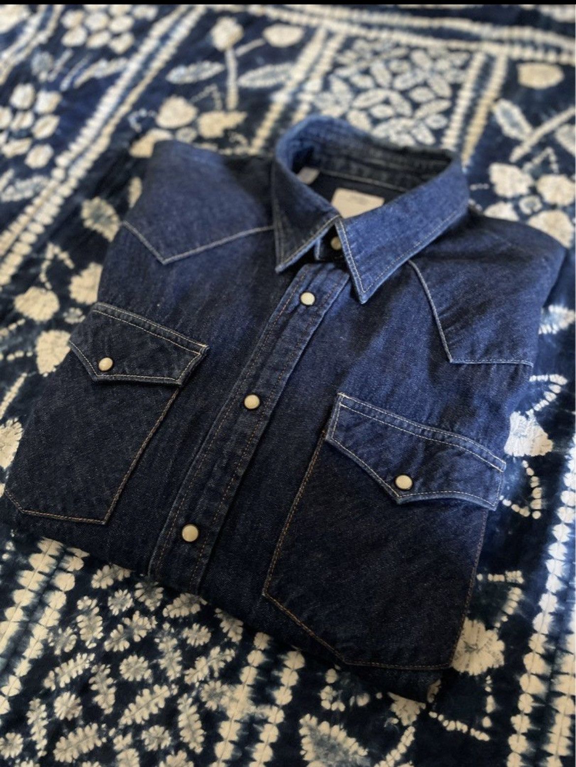 image of Visvim Denim Shirt - Size 1 in Blue, Men's