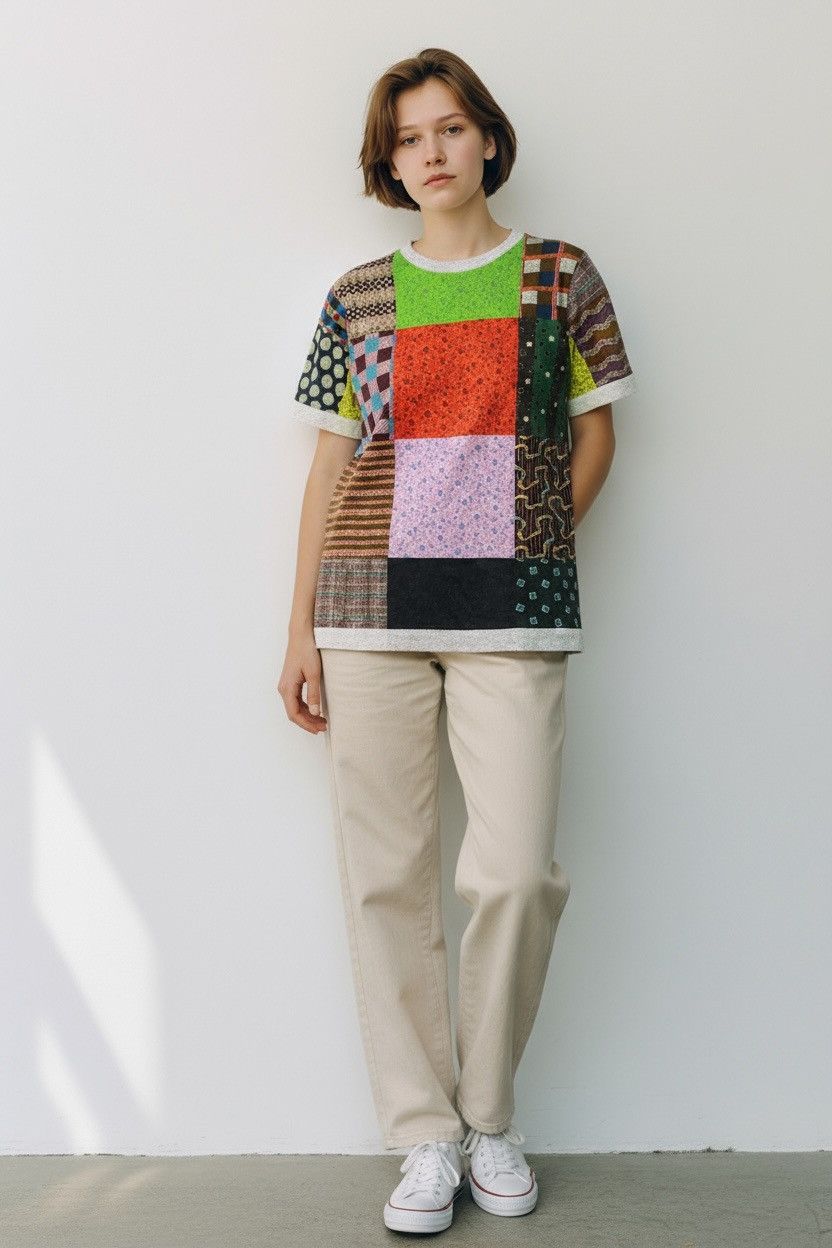 Comme des Garcons tricot Comme des Garçons multi-pattern patchwork t-shirt. Size S / US 4 / IT 40 - 4 Thumbnail