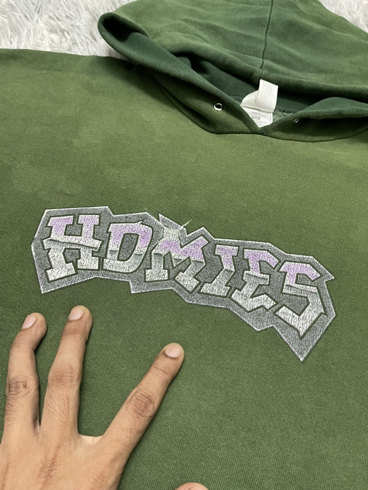Fruit Of The Loom × Rap Tees RARE 90s HOMIES HIP HOP DANCE HOODIE XXL DISTRESSED Size US XXL / EU 58 / 5 - 7 Thumbnail