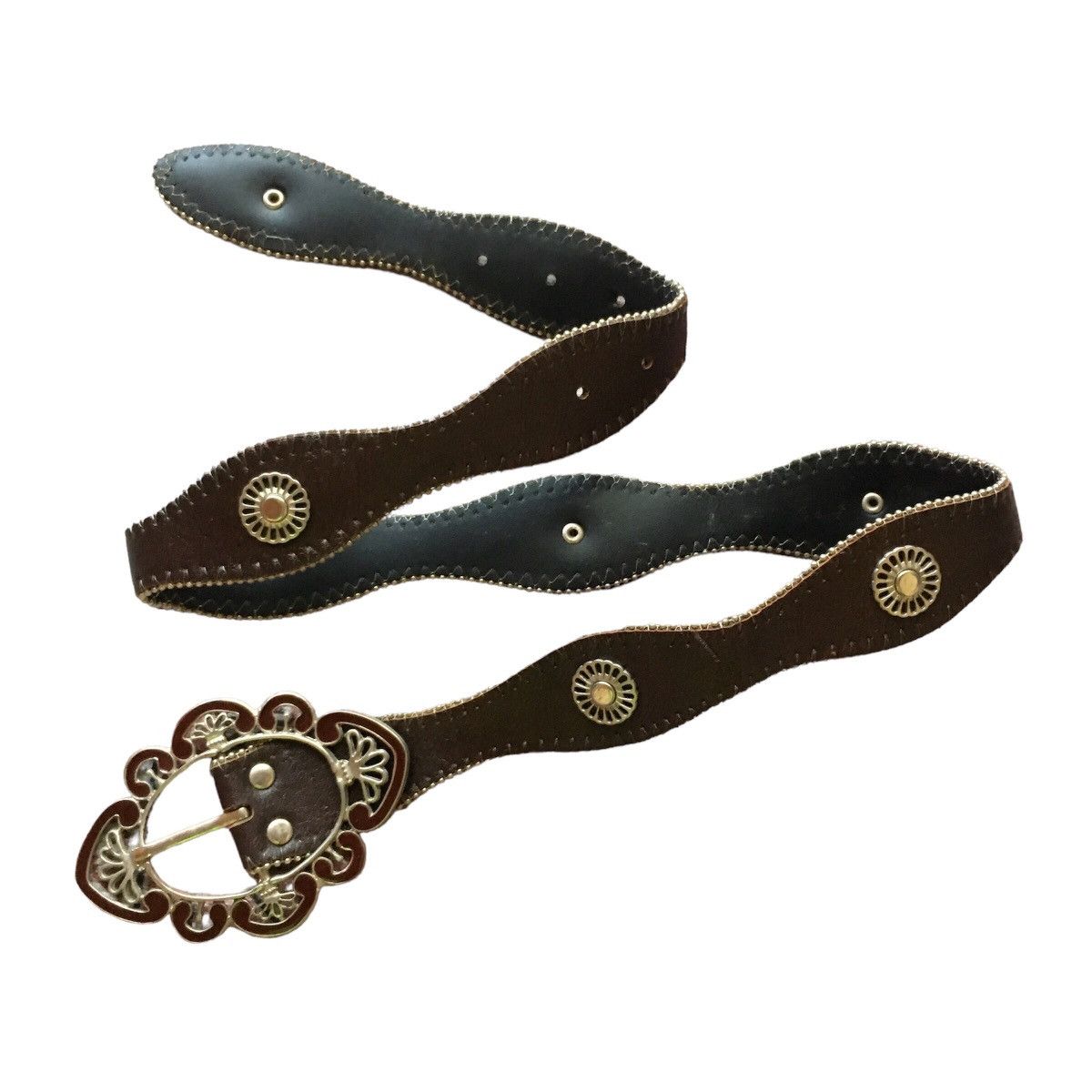 If Six Was Nine × Japanese Brand × Le Grande Bleu (L.G.B.) Brown Studded wave belt Size ONE SIZE - 1 Thumbnail