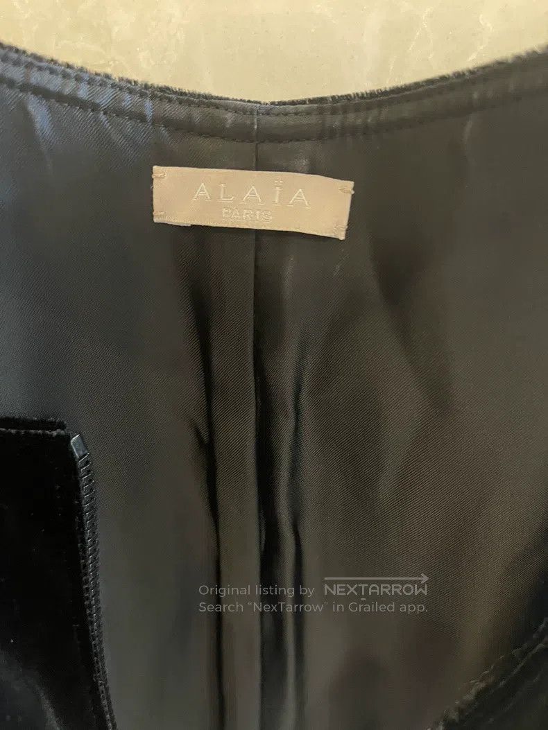 Alaia Alaia Black Zipper Sleeveless Velvet Mini Dress with Waist Size S / US 4 / IT 40 - 6 Thumbnail