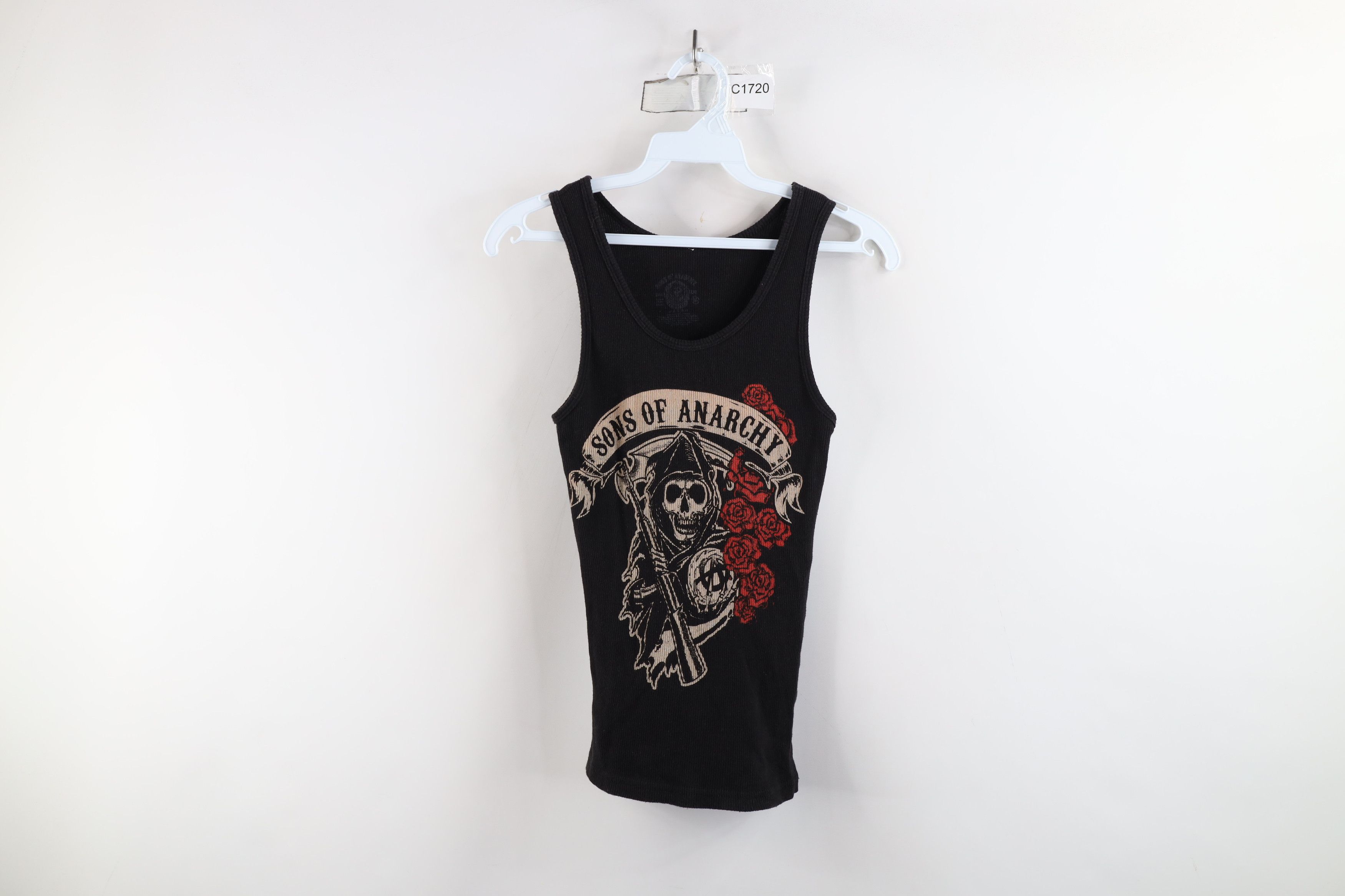 Vintage Vintage Y2K Sons of Anarchy Rose Ribbed Tank Top T-Shirt Size M / US 6-8 / IT 42-44 - 1 Thumbnail