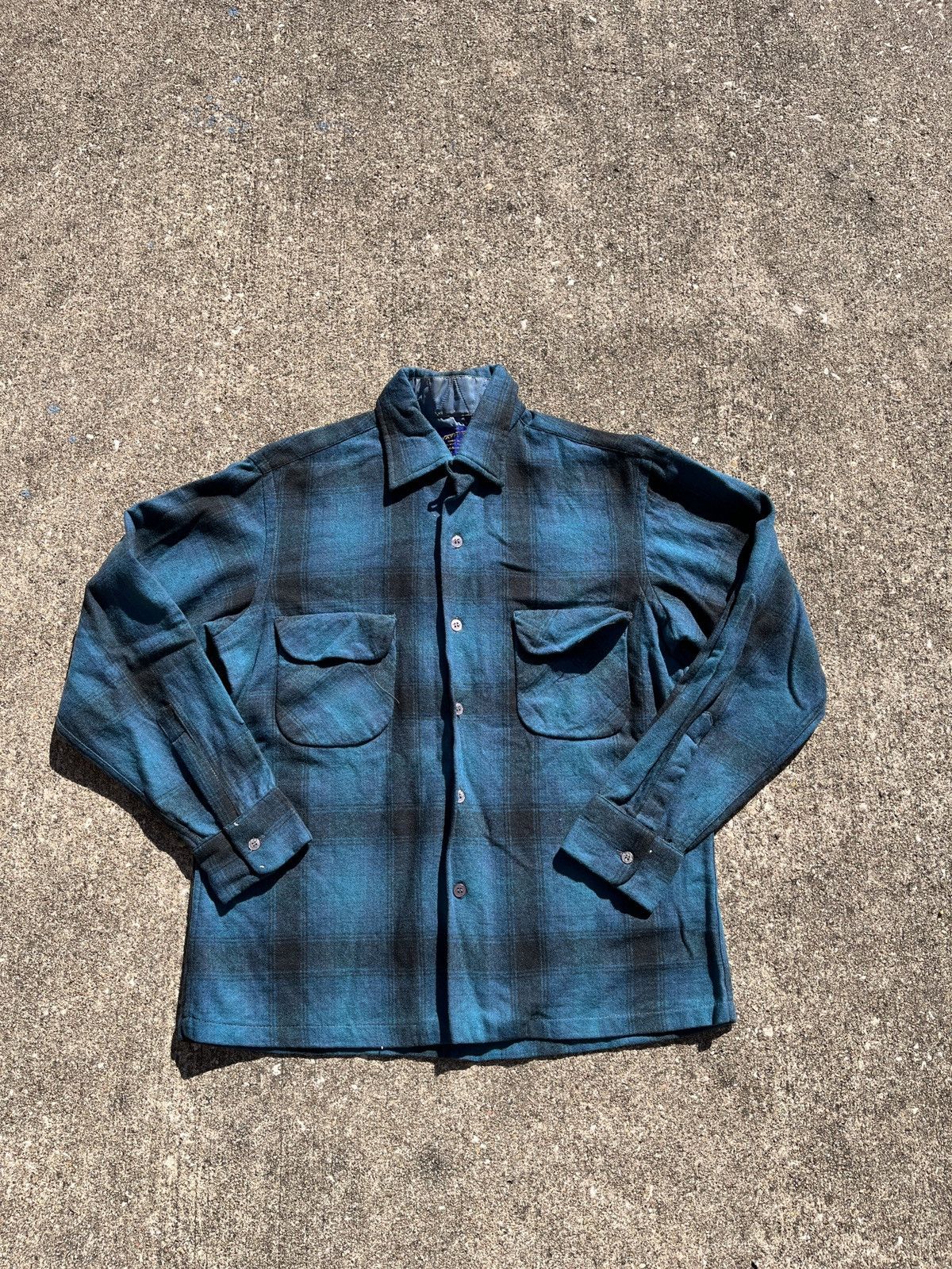 Vintage Vtg 1950s blue and gray flannel | Grailed