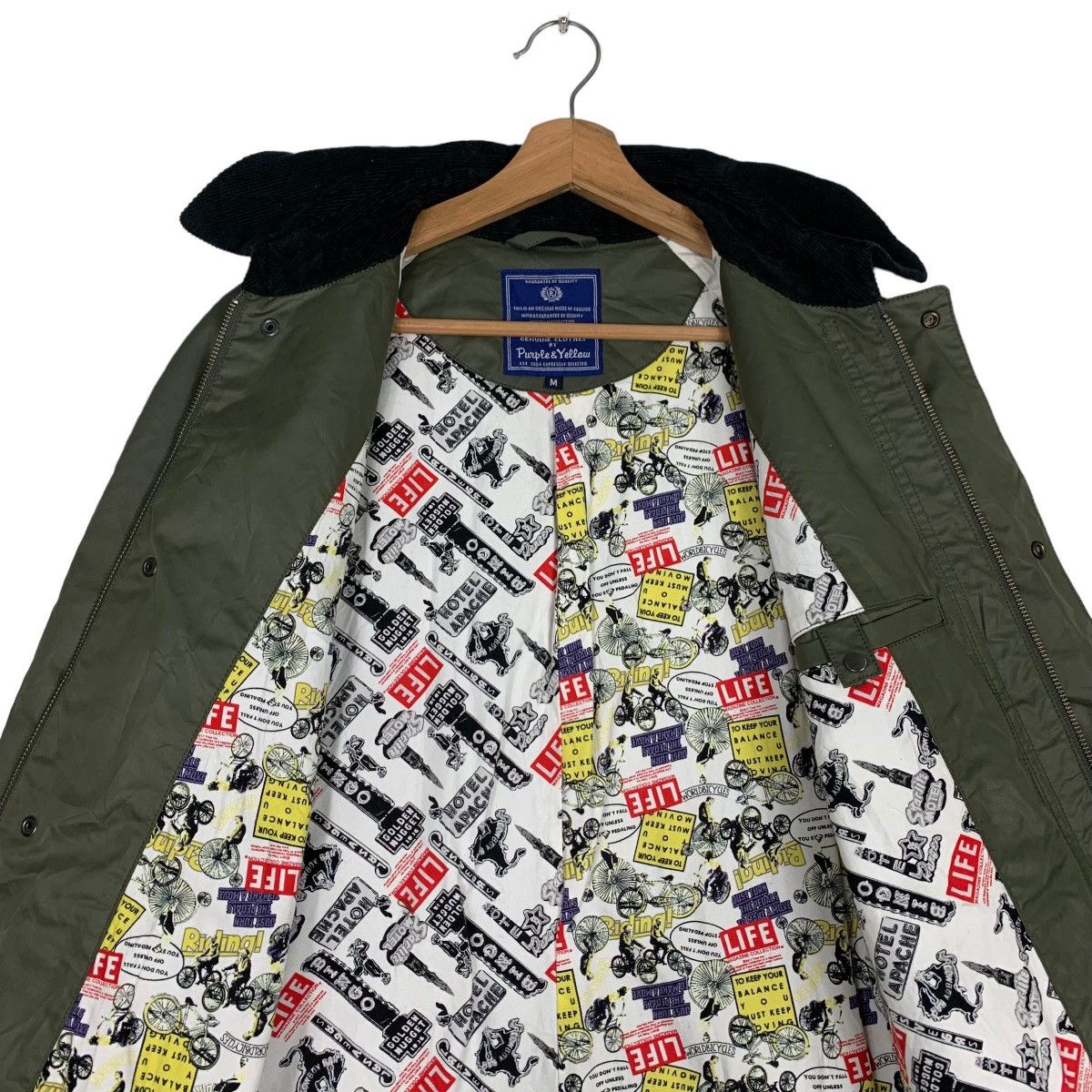 Japan Rags PURPLE & YELLOW Life Style Green Army Jacket #0526-C24 Size US M / EU 48-50 / 2 - 10 Thumbnail